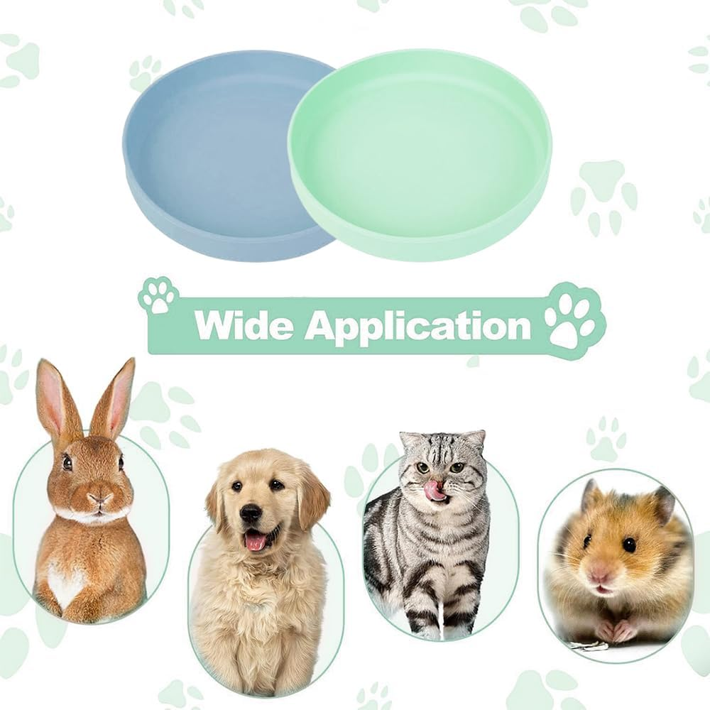 GIGIIS Silicone Cat Feeding Bowl, Pack of 2, Flat Cat Bowl for Dry and Wet Food, Suitable for Cats, Small Dogs, Hedgehogs, Rabbits (Green and Blue) image number 4