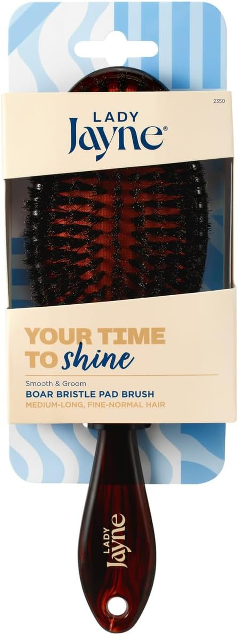 Lady Jayne Pad Brush 100% Boar Bristle Large image number 1