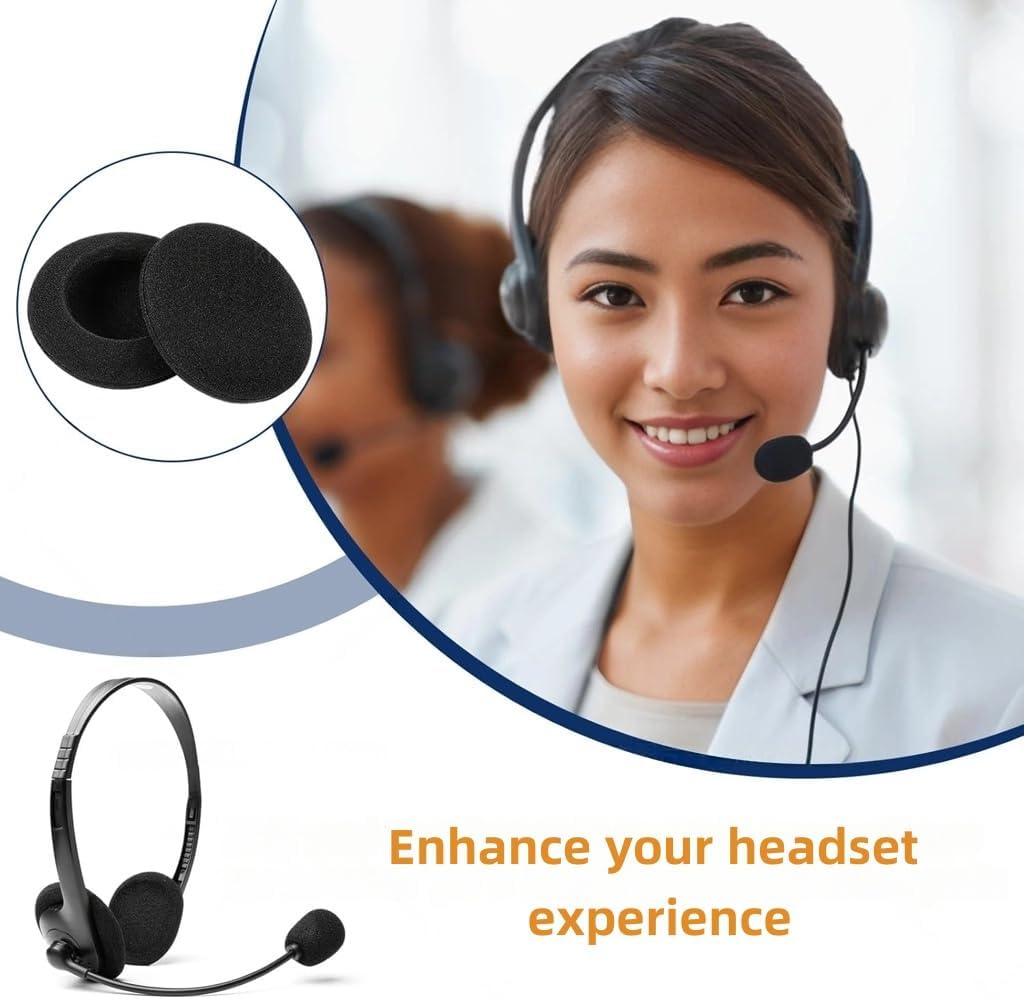 8 Pcs Headphone Ear Cushion, 55Mm Replacement Headphone Covers for Office Telephone, Gaming Headset, Sponge Ear Pads with Excellent Elasticity and Durability.