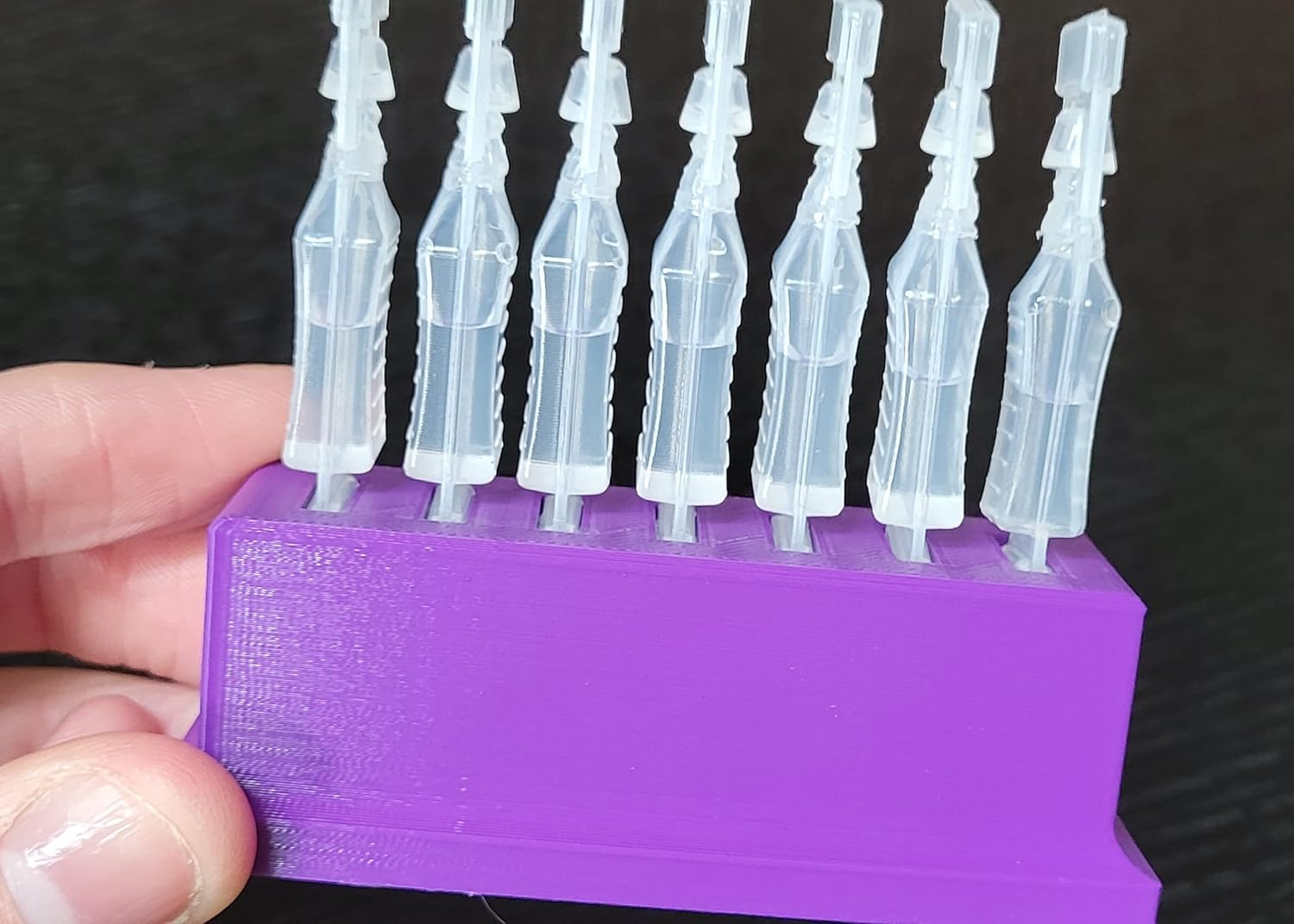 Znet3D Eye Drop Vials Holder & Storage - Upgraded Single-Use Disposable Vial Organizer with Extra Slot Space (Purple)