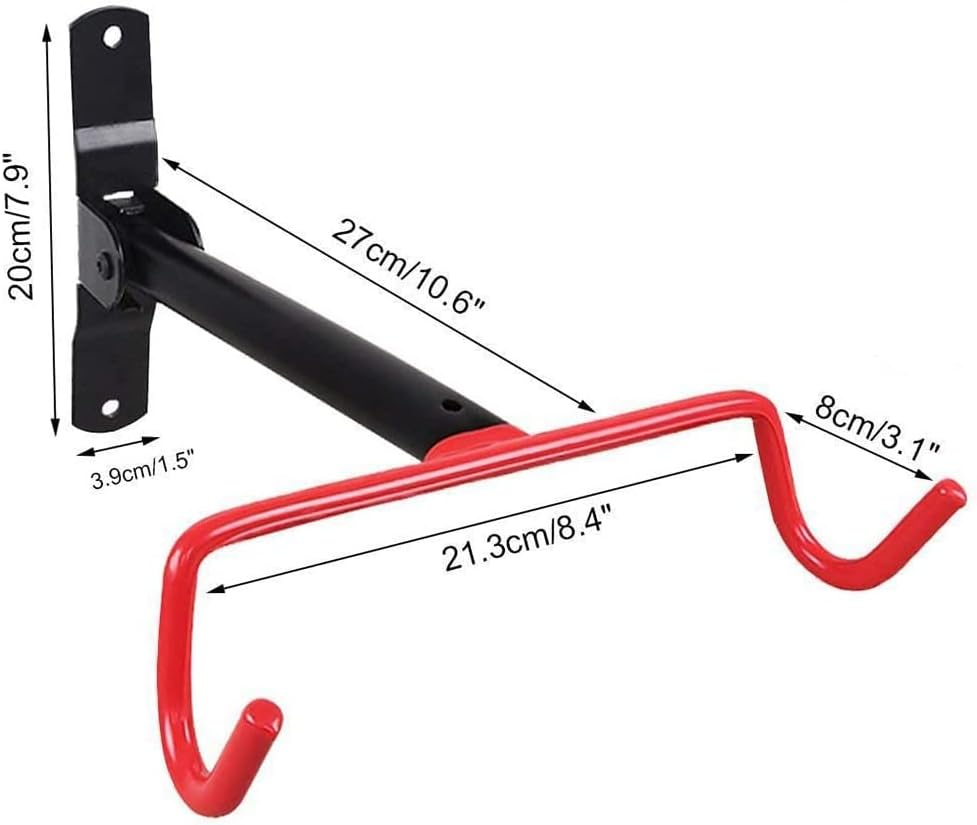 Bike Wall Mount Bike Hanger Foldable Bicycle Storage Horizontal Bike Rack Bike Hook for Garage Indoor Shed with Screws