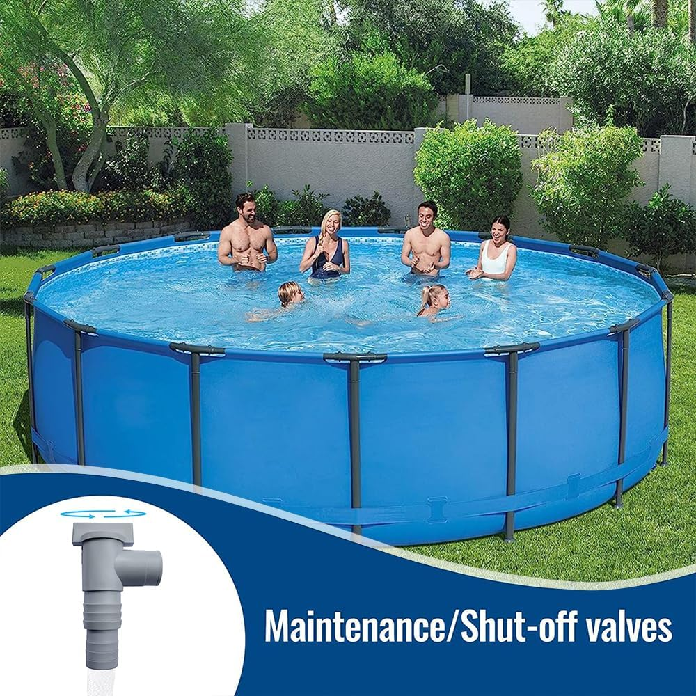 TUIBEIDAMAI Shut-Off Valve Pool 32 Mm, Pool Stopcock 32 Mm, Shut-Off Valve Pool 32 Mm to 38 Mm, Pool Connection Set 32 Mm, Pool Valve 32 Mm, Pool Maintenance Accessories for above Ground Pool and Pool Pump Maintenance image number 6