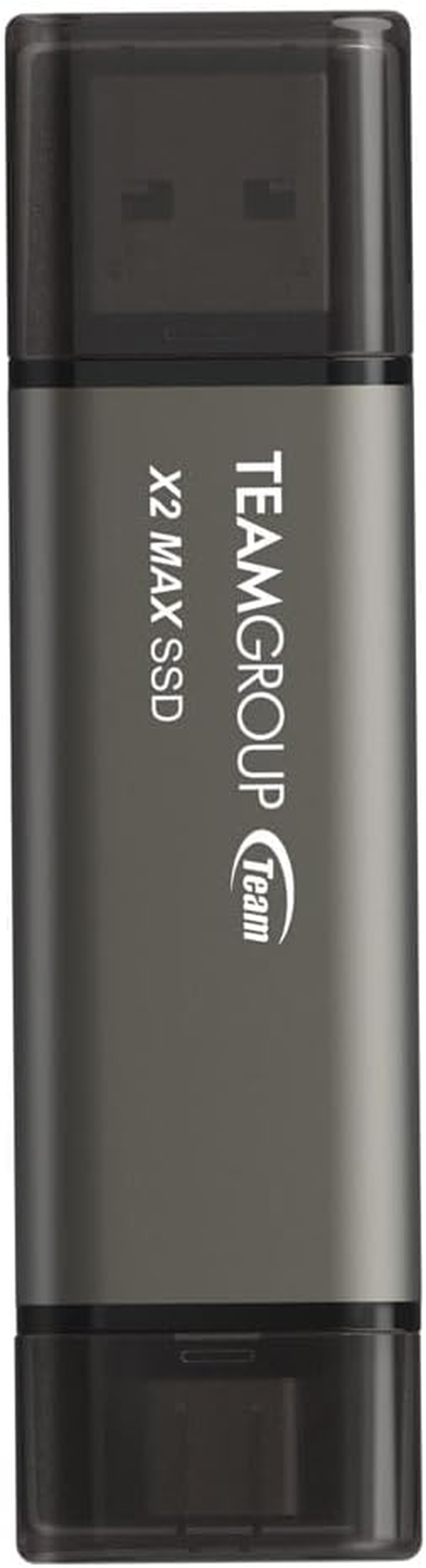 TEAMGROUP 2TB X2 MAX External/Portable SSD 1000Mb/S, Dual USB Hard Drive Compatible with Iphone17&Ipad&Mac, Steam Deck/Pc/Windows/Android/Ps5/Laptop/Tesla, Type C &A, USB 3.2 Gen2 TX2MAX32TBT01 image number 1