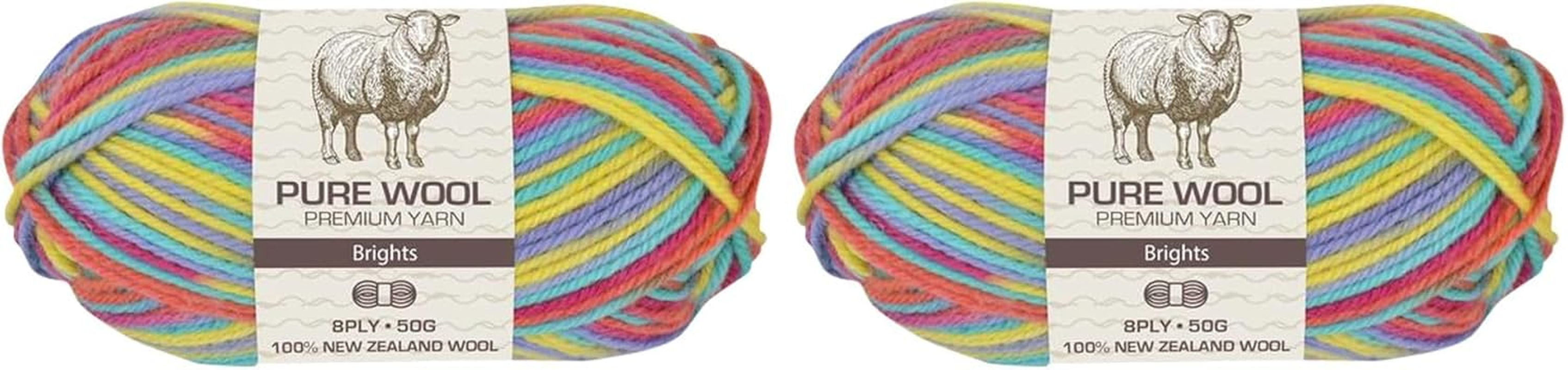 Premium 3-Ply Pure Wool Yarn 50 G, Bright image number 1