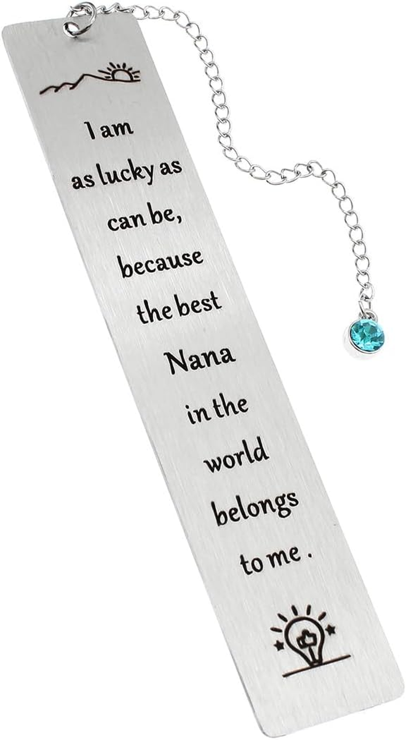 Nana Gifts Bookmark from Grandkids Grandchildren I Am as Lucky as Can Be Book Marks for Reading Book Lover Nana Grandma Christmas Birthday Gifts for Nana Grandmother Bookworm Gift image number 3