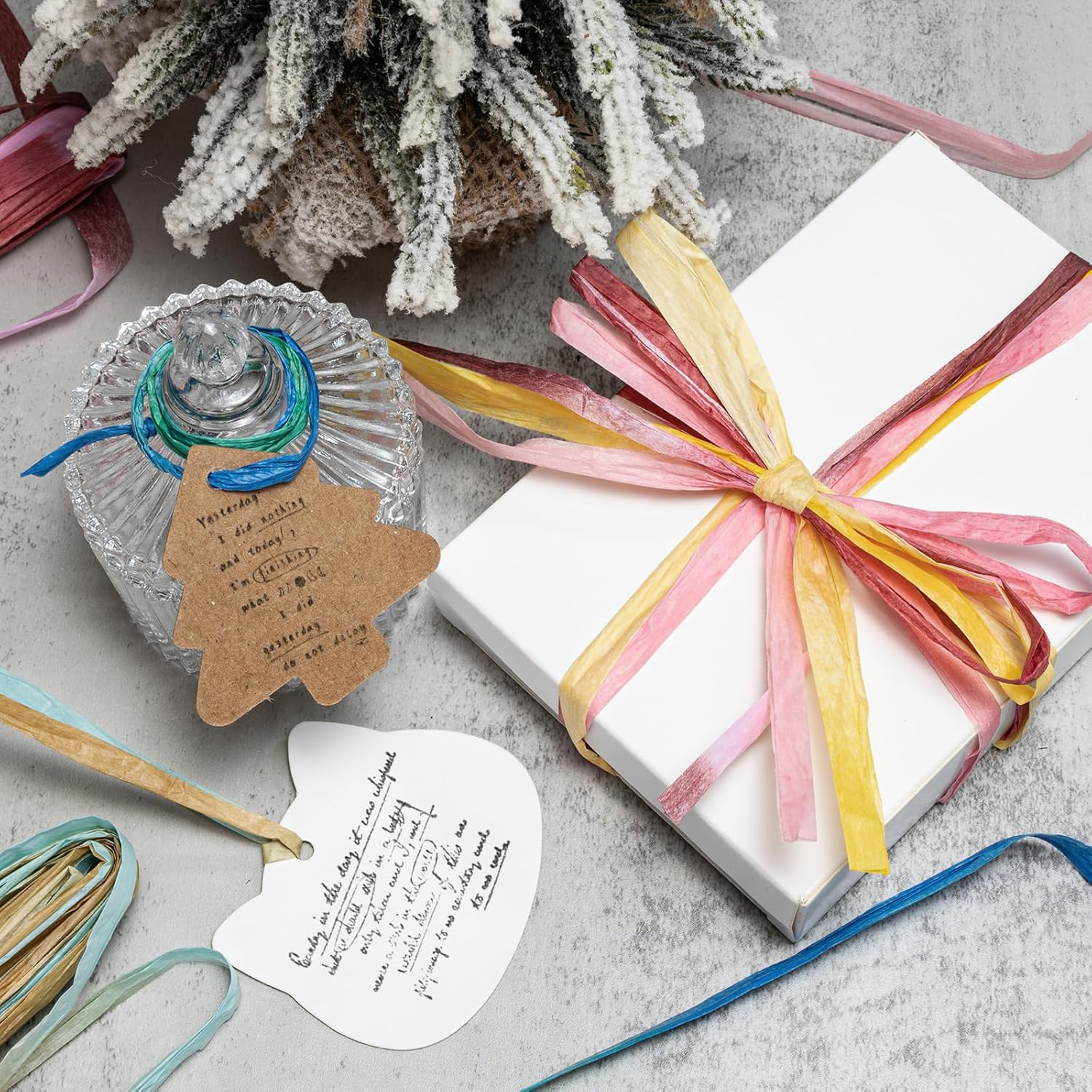 6 Bundles X 10 Meters Paper Ribbon Multicolor Paper Twine Color Paper Cord Decorative Craft String Paper Strip for Gift Wrapping Packaging Festival Party Decor DIY Arts and Crafts (July) - July image number 1