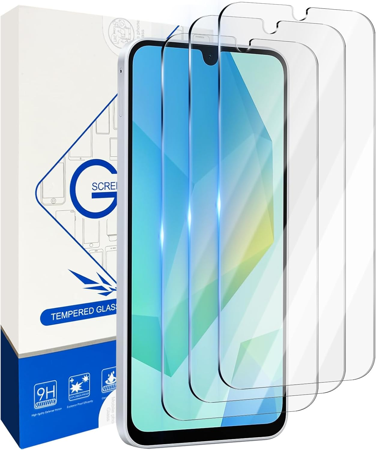 3 Pack Compatible for Samsung Galaxy A56 5G Tempered Glass Screen Protector,9H Hardness,High Definition Anti-Scratch Bubble Free