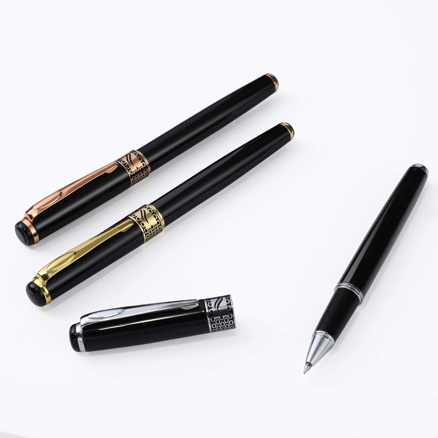 Tenare Weighted Pens for Hand Tremors Black Ink Heavy Pens Weighted Writing Tools for Hand Tremors, Low Dexterity, Weak Grip Strength, Parkinson'S Patients, Elderly Adults, 3 Colors(3 Pieces) image number 3