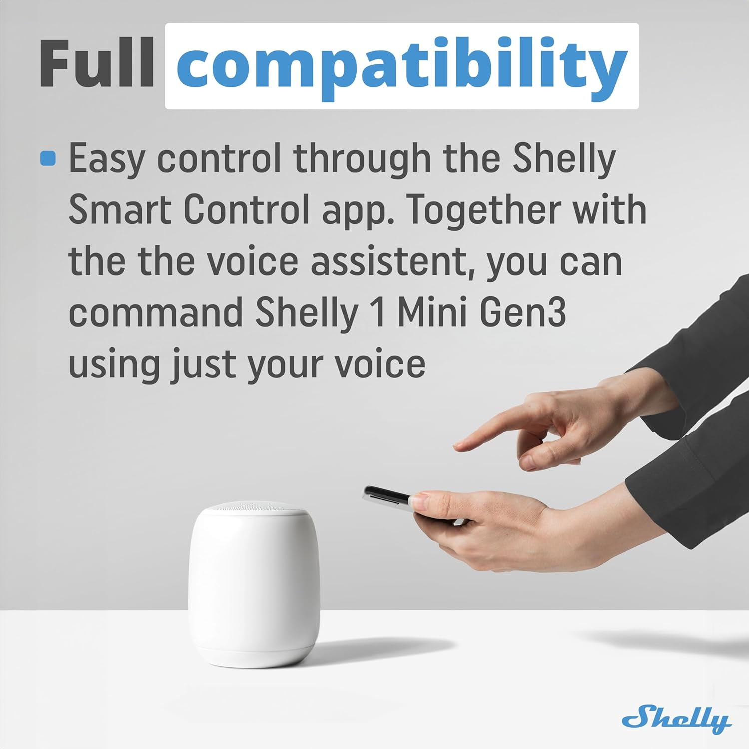 Shelly 1 Mini Gen3 | Wifi & Bluetooth Smart Switch Relay 1 Channel 8A | Home Automation | Compatible with Alexa & Google Home | Ios Android App | No Hub Required | Dry Contacts image number 4