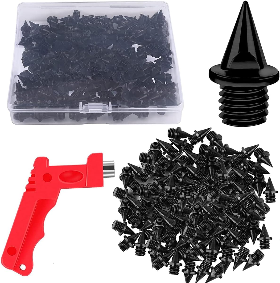 120Pcs Track Shoe Spikes 1/5 Inch Hard Steel Track Shoes Spikes Sturdy Anti-Rust Cross Country Spikes with Spike Wrench Replacements Spikes for Sports Running Sprinting High Jump image number 1