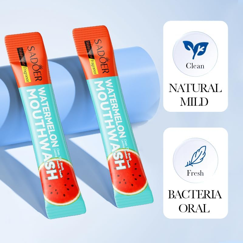 Portable Watermelon Mouthwash, 20 Pack, 10Ml Single-Use Portions, Fresh Breath Formula image number 4