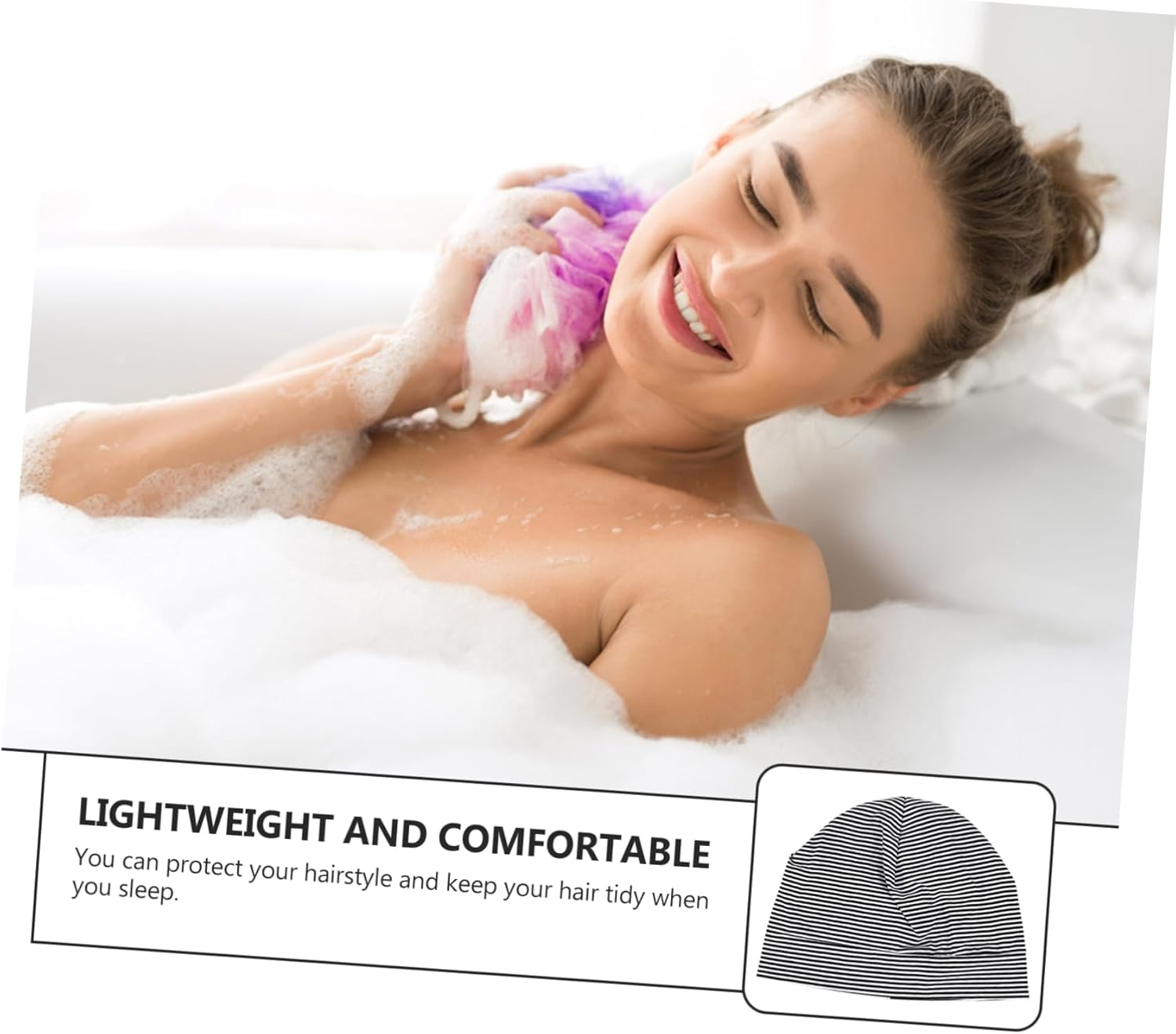 HORIALENCE Thin Cotton Sleeping Beanie Hat with Elastic Band for Sports and Sleep Breathable Lightweight Hair Accessory Cap for Women and Men Comfortable Stretchable Fit