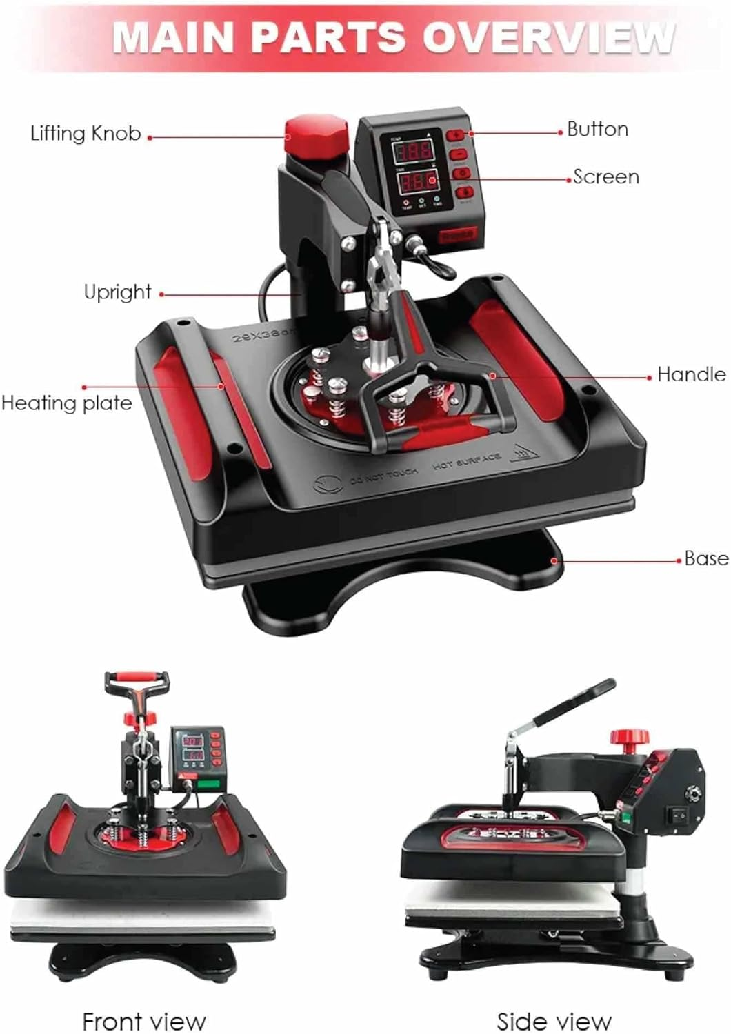 8 in 1 Combo Heat Press - DIY Hobby Craft Logo Transfer HVT Sublimation Printing- Great for Items Such as Pillows, T-Shirts, Blankets, Bags, Mugs, Plates, Hats, Caps image number 3