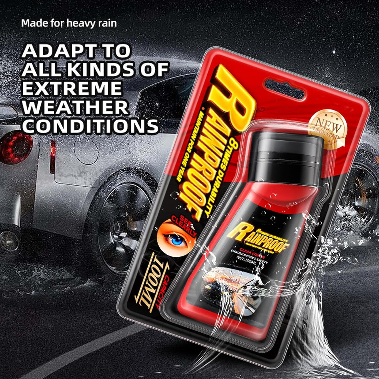 Anti Fog Windshield Cleaner,Water Prevention Defogging for Window Mirrors | Automotive Exterior Maintenance Care Defogging Agent with Applicator for Truck RV Sedan Auto Vehicle image number 3