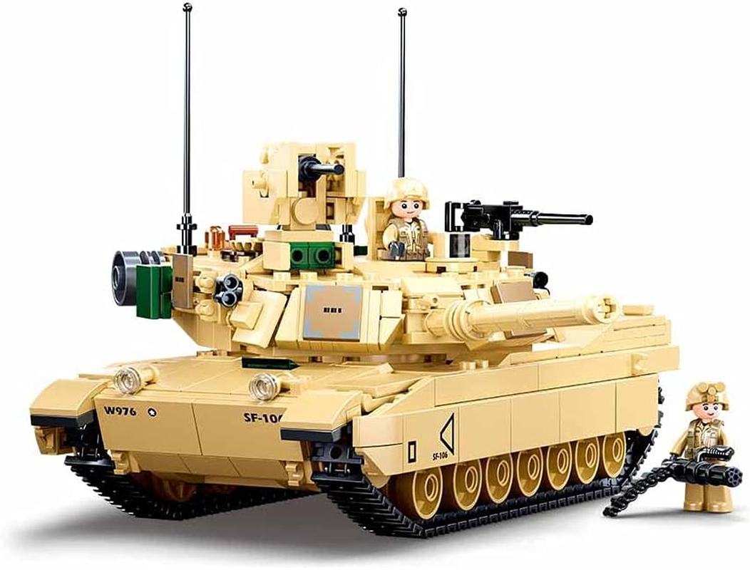 Sluban M38-B0892 Model Bricks M1A2 Sep V2 Abrams Hand Battle Tank 781Pcs, Multicolored image number 5