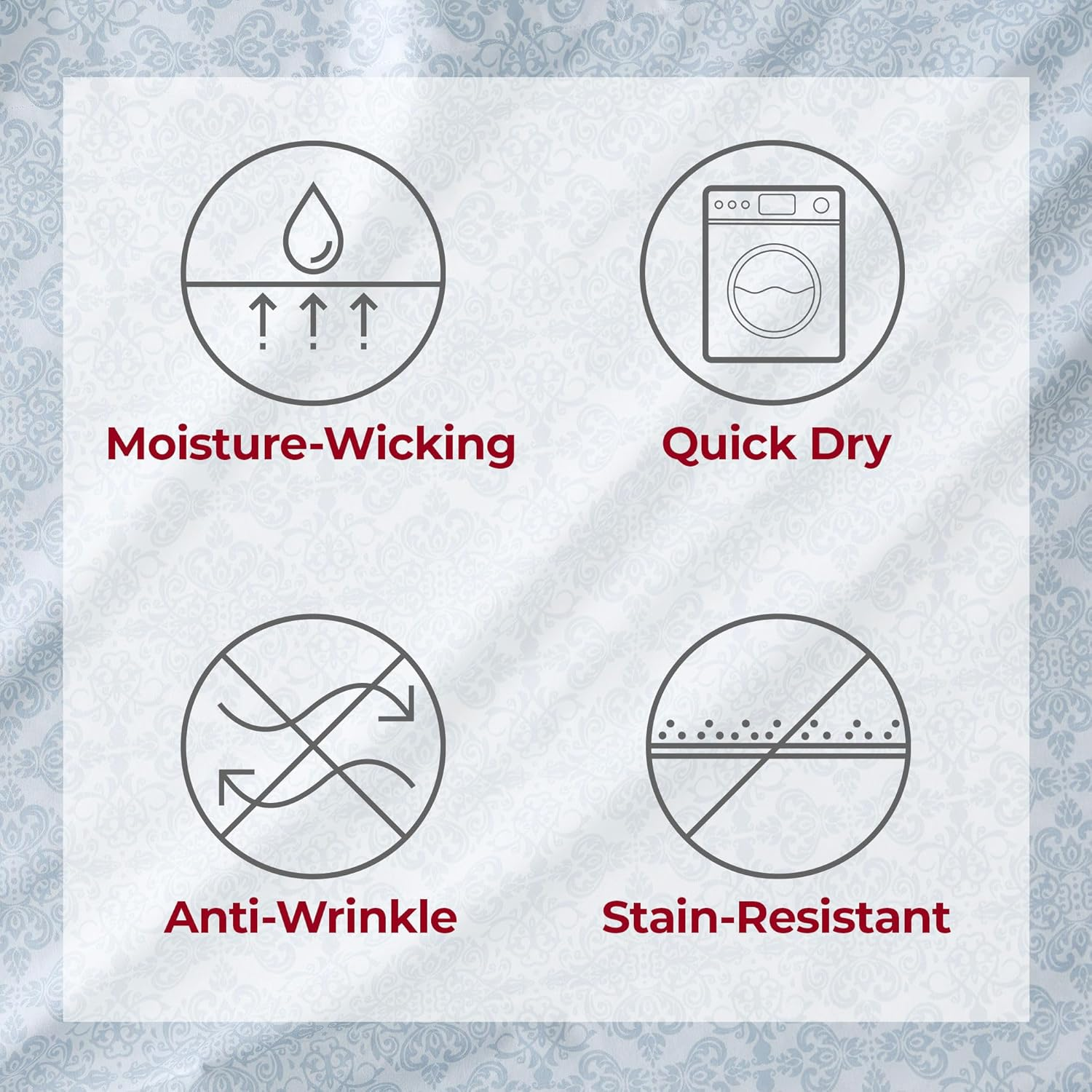 Mellanni King Sheets Set - 4 PC Iconic Collection Bedding - Hotel Luxury, Extra Soft, Cooling Bed Sheets - Wrinkle, Fade, Stain Resistant (King, Laced Sky Blue) image number 3