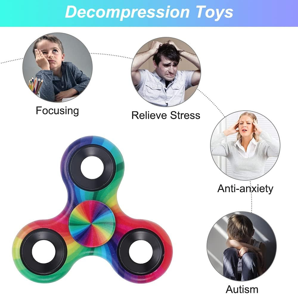 10 Pack Fidget Spinner Bulk for Kid Adult, Metal Tri-Spinner Fidget Toy Set Durable Hand Spinner EDC, Party Favors Supplies Goodie Bag Stuffers Classroom Prizes image number 4