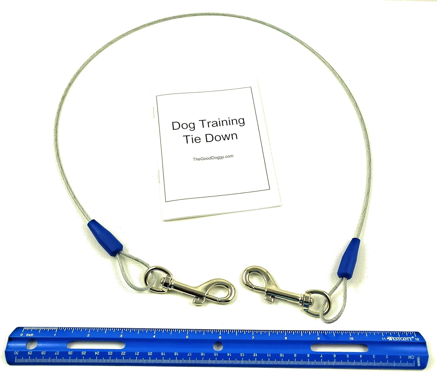 Dog Training Tie Out Cable, 3 Ft Begging Jumping Destructive Chewing Housetraining Counter Surfing Teething Puppy Potty Training Tether Chew Proof Cable (Tie-Down Only) image number 1