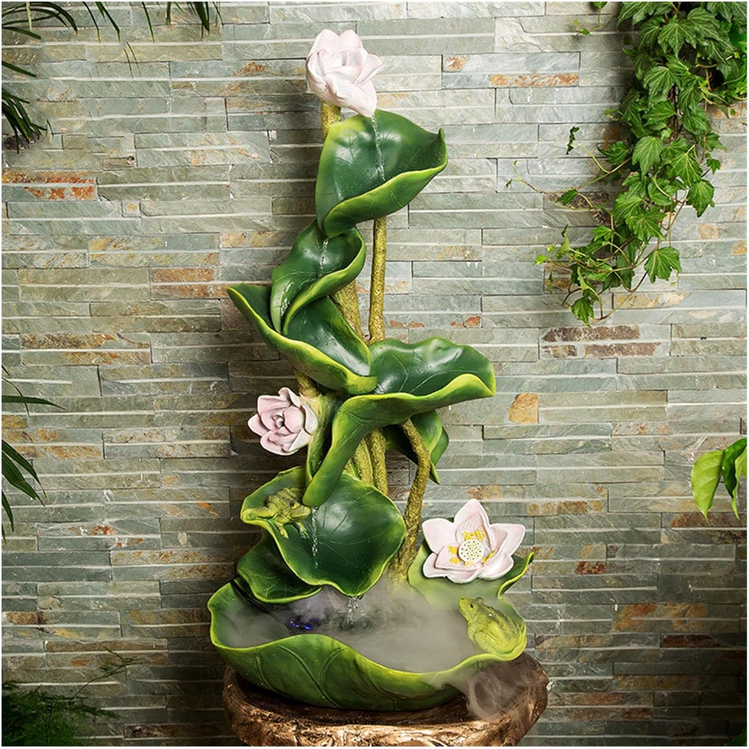 Outdoor Fountain Lotus Flowing Water Fountain, Floor Standing Ornaments, Circulating, for Office and Home D&eacute;cor image number 6