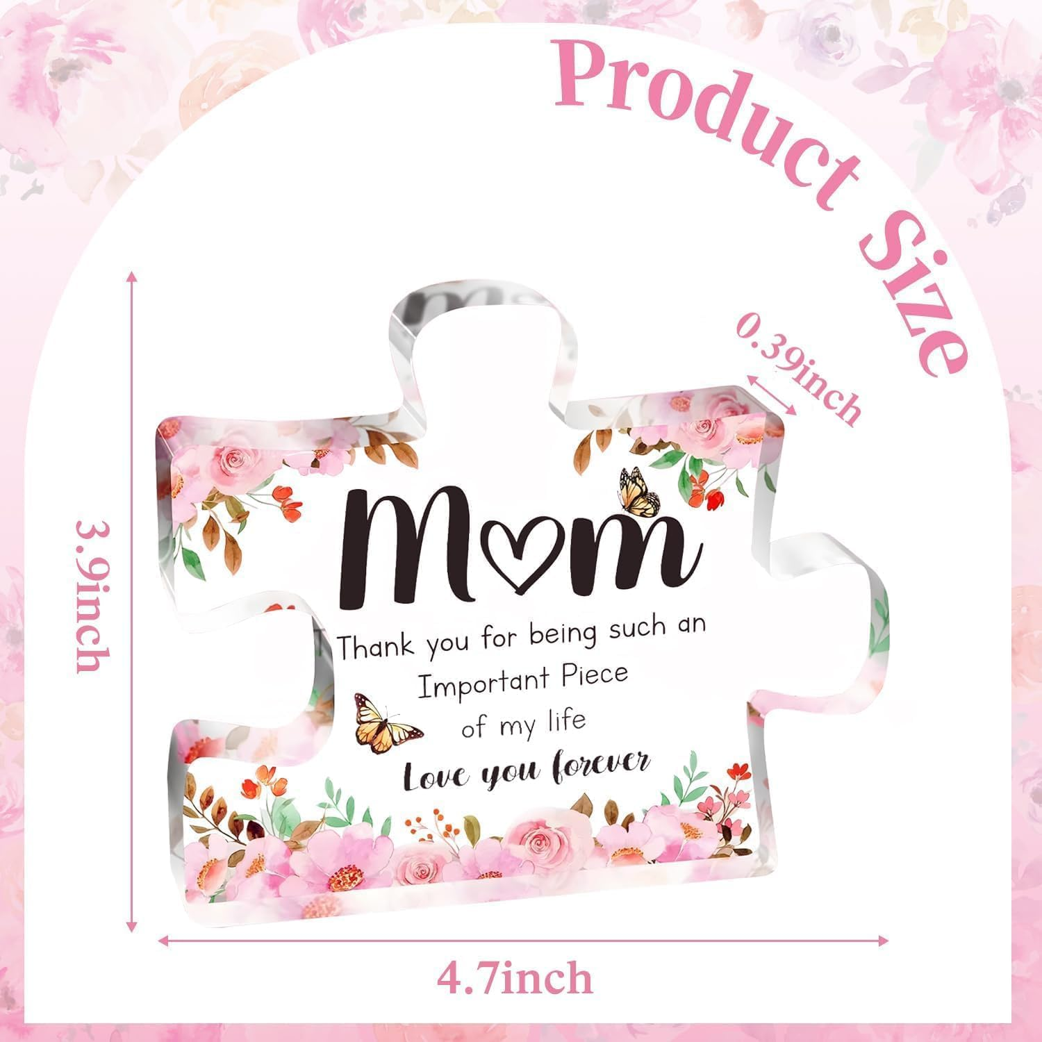 Gifts for Mum, Delicate Mum Gifts from Daughter Son, for Mum - Acrylic Puzzle Plaque, Birthday Mum, Mothers Day Women image number 4