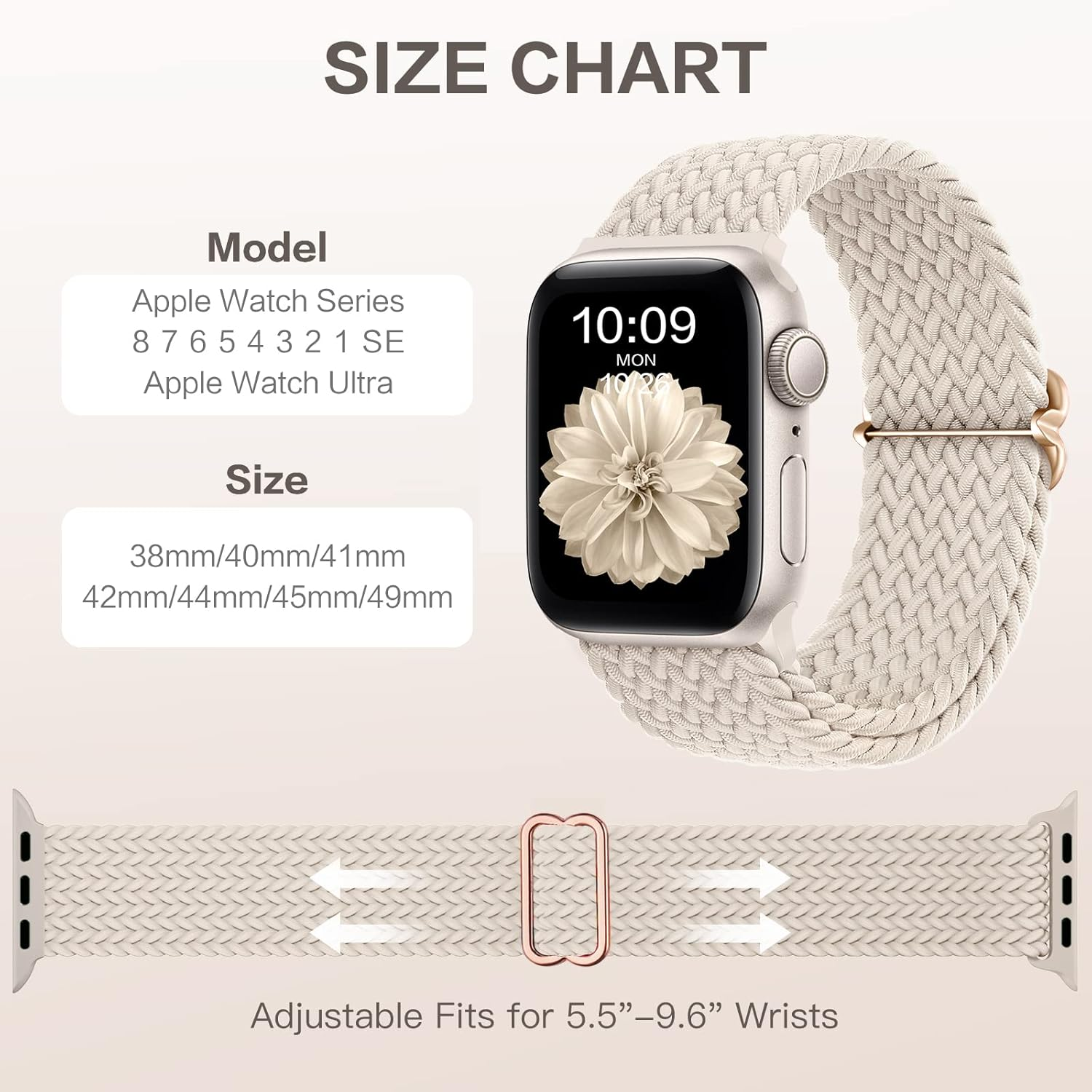 2 Pack Braided Solo Loop for Apple Watch Band 38Mm 40Mm 41Mm 42Mm 44Mm 46Mm 45Mm 49Mm for Women Men, Adjustable Sport Strap Stretchy Bands for Iwatch Series 11 10 9 8 7 6 5 4 SE Ultra 3 2 1 image number 4