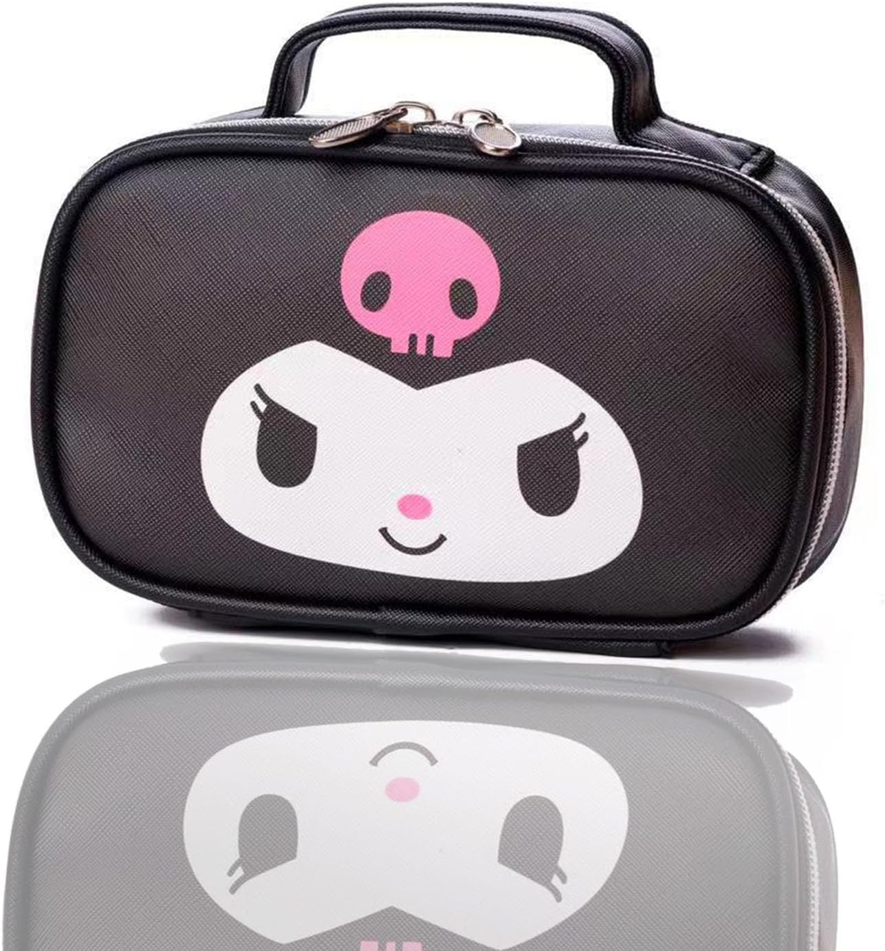 Akutoer Cartoon Cosmetic Bag with Zippe, Blue, Kawaii