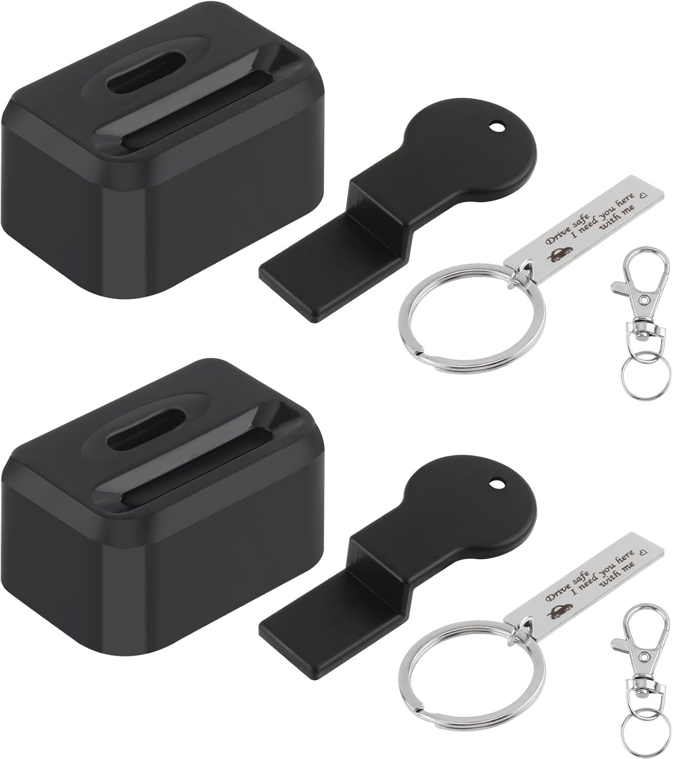 Car Seat Buckle Guard, Kids/Special Needs Seatbelt Locks, Belt Buckle Holders Seat Buckle Covers Locking Clips Fits Most Vehicles(2Pack, Black) image number 2