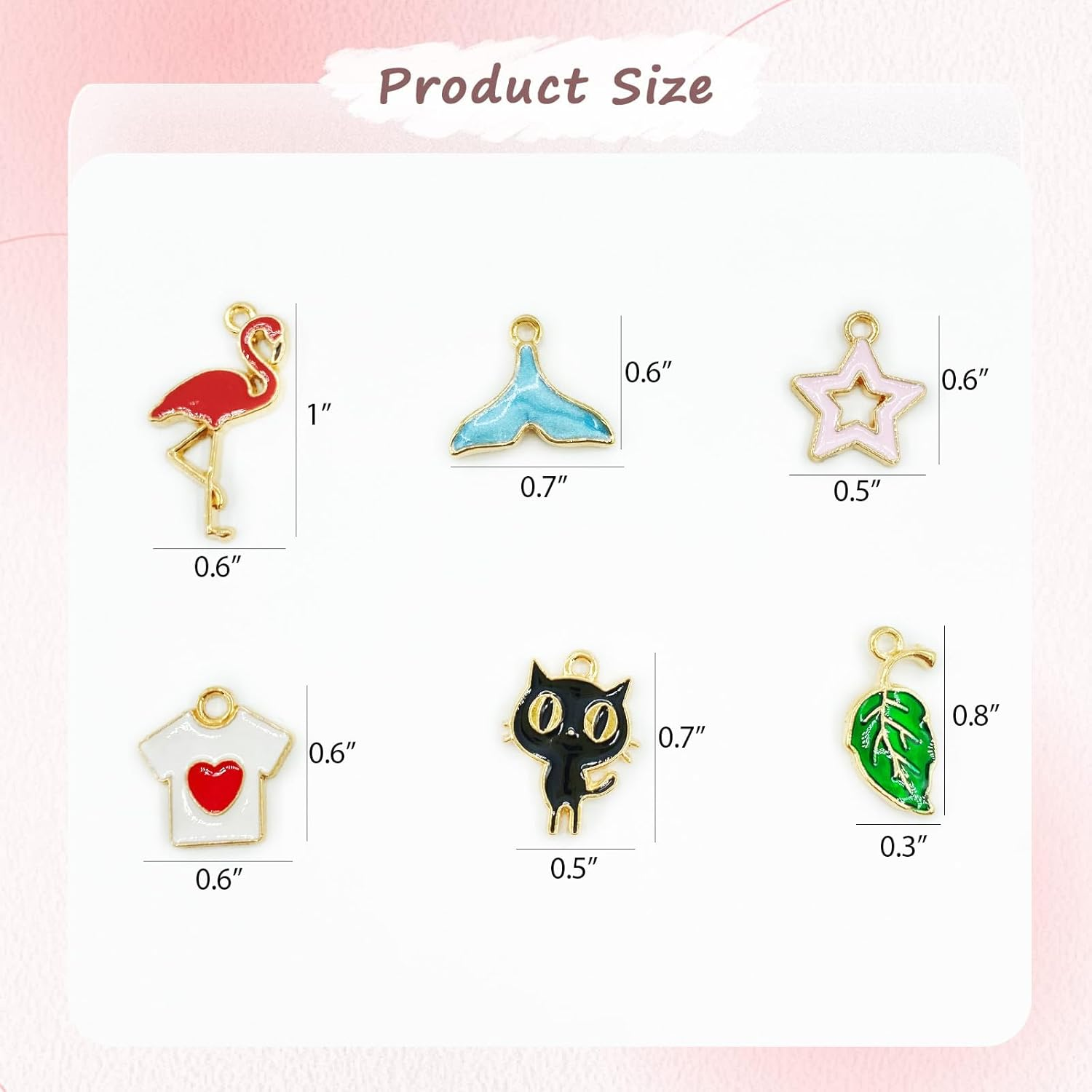 100Pcs Charms, Charms for Jewelry Making, Assorted Wholesale Mixed Color, for DIY Necklace Bracelet Jewelry Making and Crafting image number 1