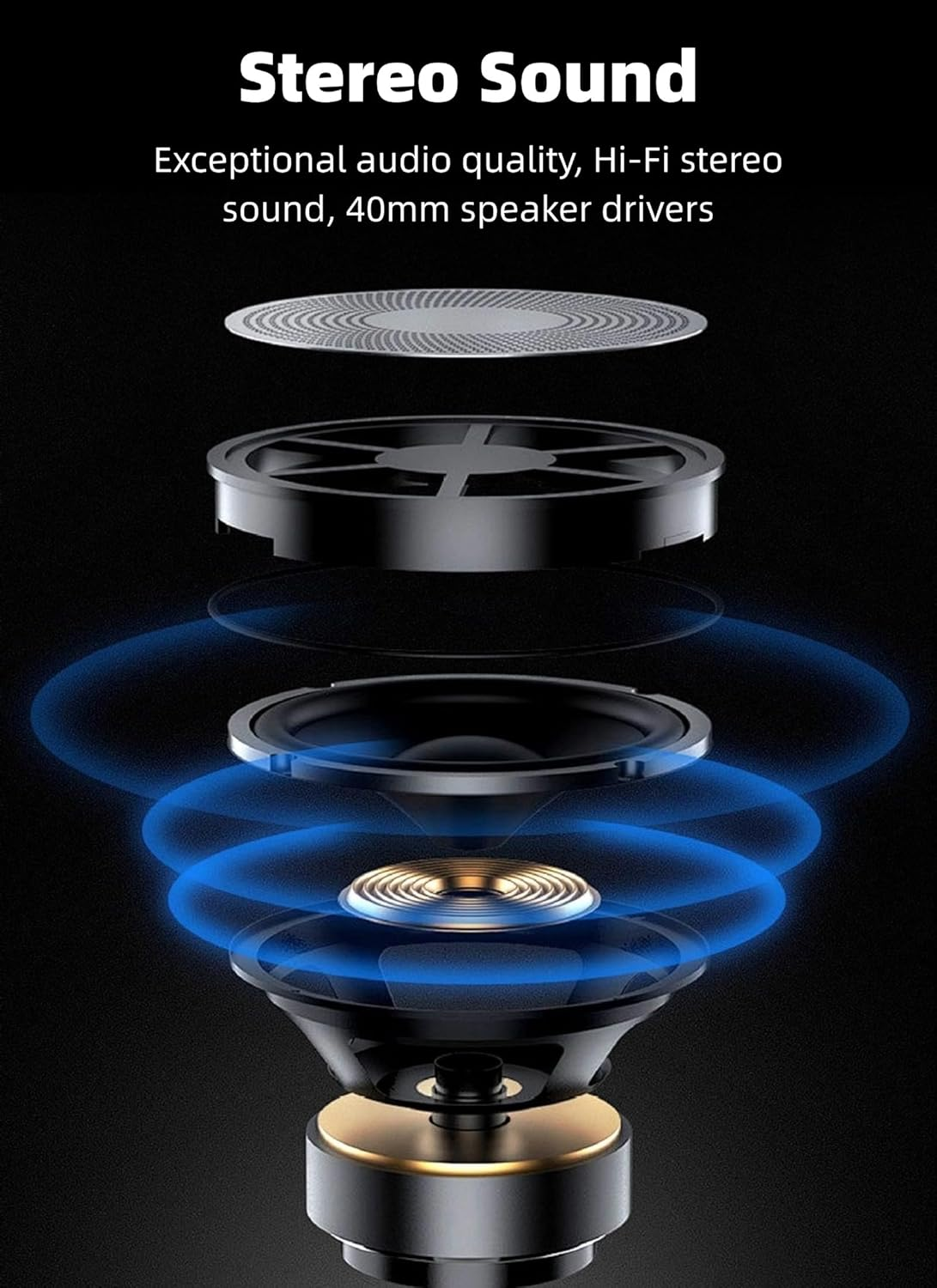 Diyeeni Motorcycle Helmet Bluetooth Headset, IP65 Waterproof Wireless Helmet Headphone with Noise Cancellation, Helmet Intercom Communication System, LCD Screen, FM Radio, EQ Settings image number 4