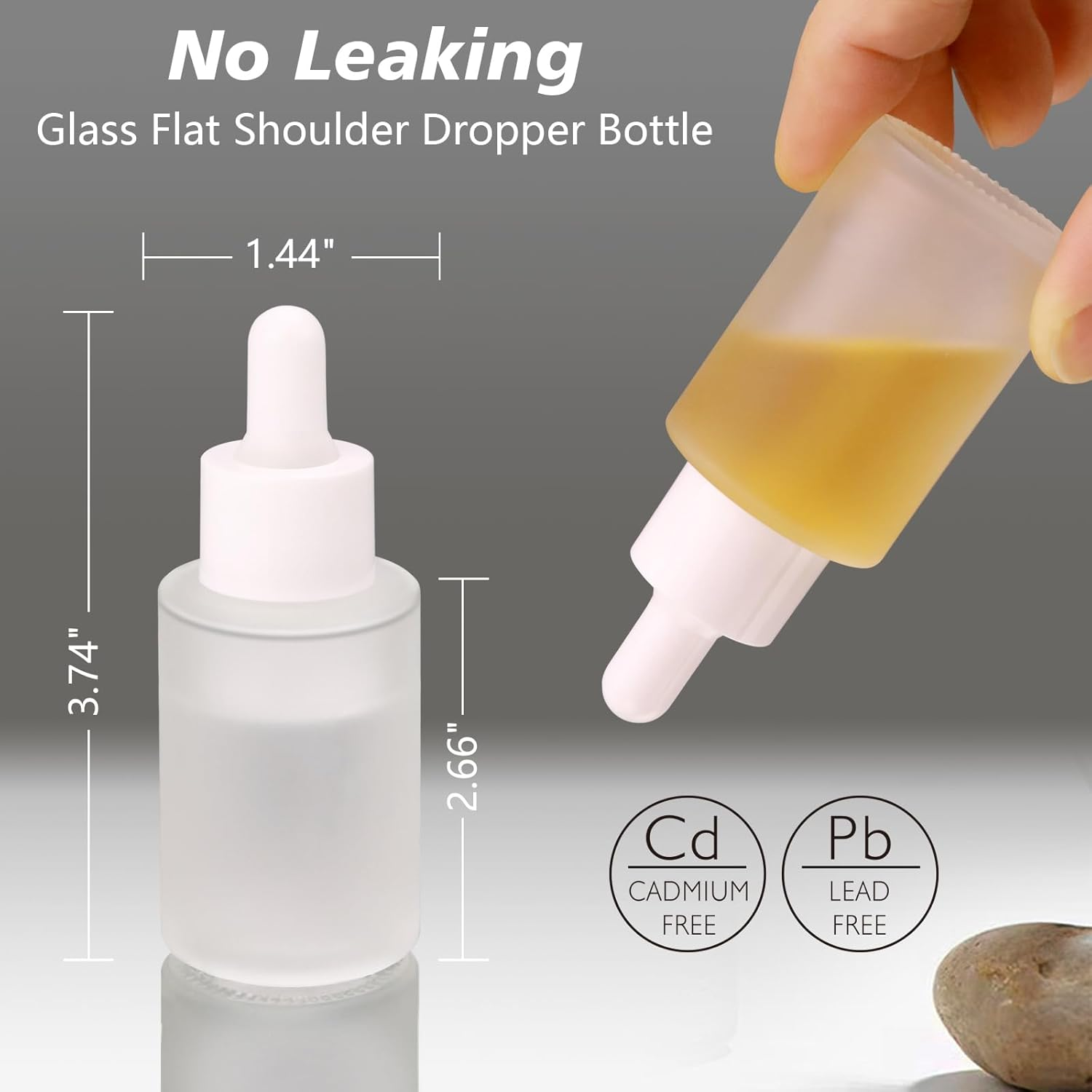 Matifaner 1 Oz Glass Dropper Bottle, 30Ml Frosted Essential Oil Bottles, Clear with Glass Eye Dropper for Tincture (20 Pcs) - Clear Frosted image number 3