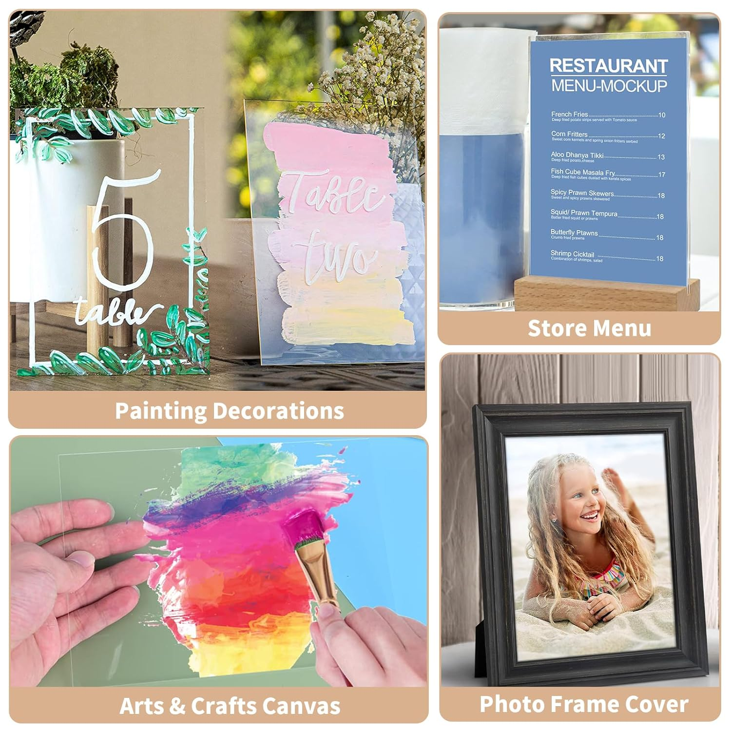 20 Sheet Transparent Acrylic Painting Boards, Lightweight Clear Extruded Plexiglass with Protective Paper for Craft DIY Display Projects, 5X7'' Clear Acrylic Sheets for Picture Frame Glass Replacement image number 1