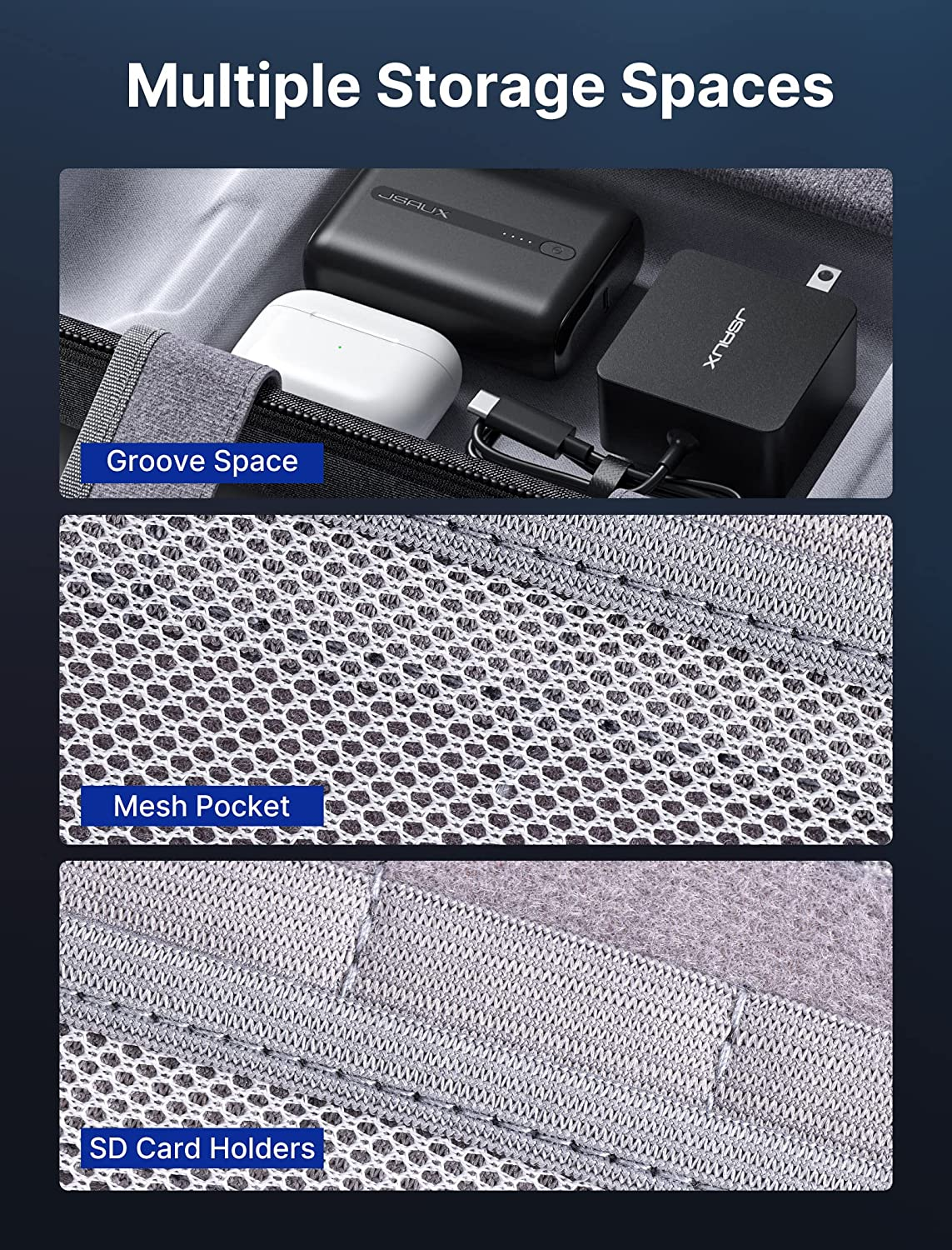 JSAUX Carrying Case Compatible with Steam Deck, Protective Hard Shell Carry Case Built-In AC Adapter Charger Storage, Portable Travel Carrying Case Pouch for Steam Deck Console & Accessories-Bg0102 image number 1