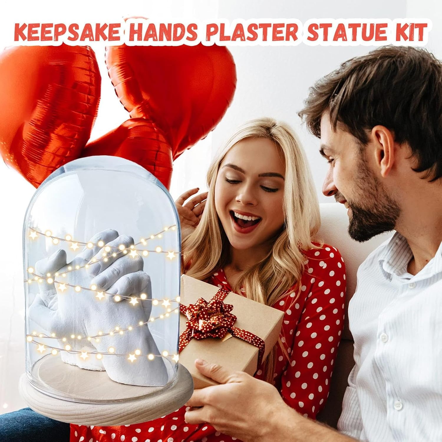 Diys Hand Casting Kit - Plaster Hand Mold Casting Kit, Hand Mold Kit with Base | Artistic Expression Birthday & Bridal Shower Giftss for Couples Grandma Girlfriend Boyfriend, Christmas Home Decor image number 5