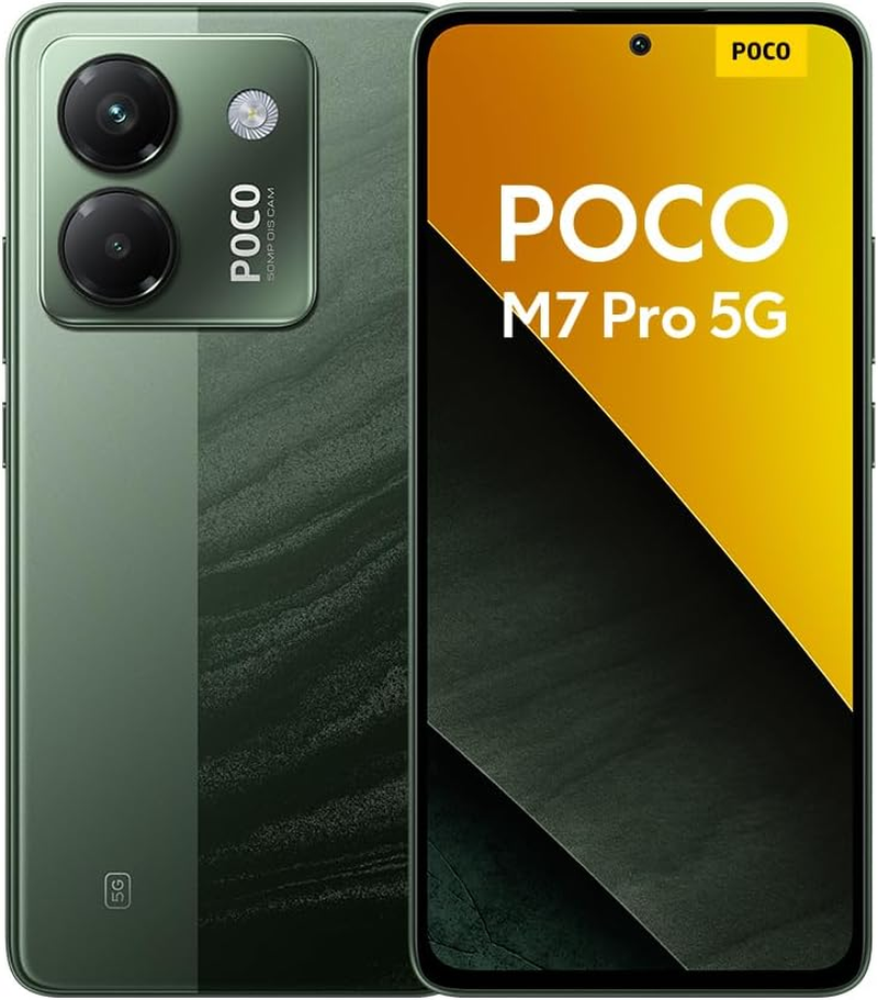 Poco M7 Pro 5G Smartphone, 12 + 256 GB, Green, Clear 50MP Sony Camera with OIS, 5110 Mah Battery, 45 W Turbocharge, 120 Hz Eye-Friendly AMOLED Display