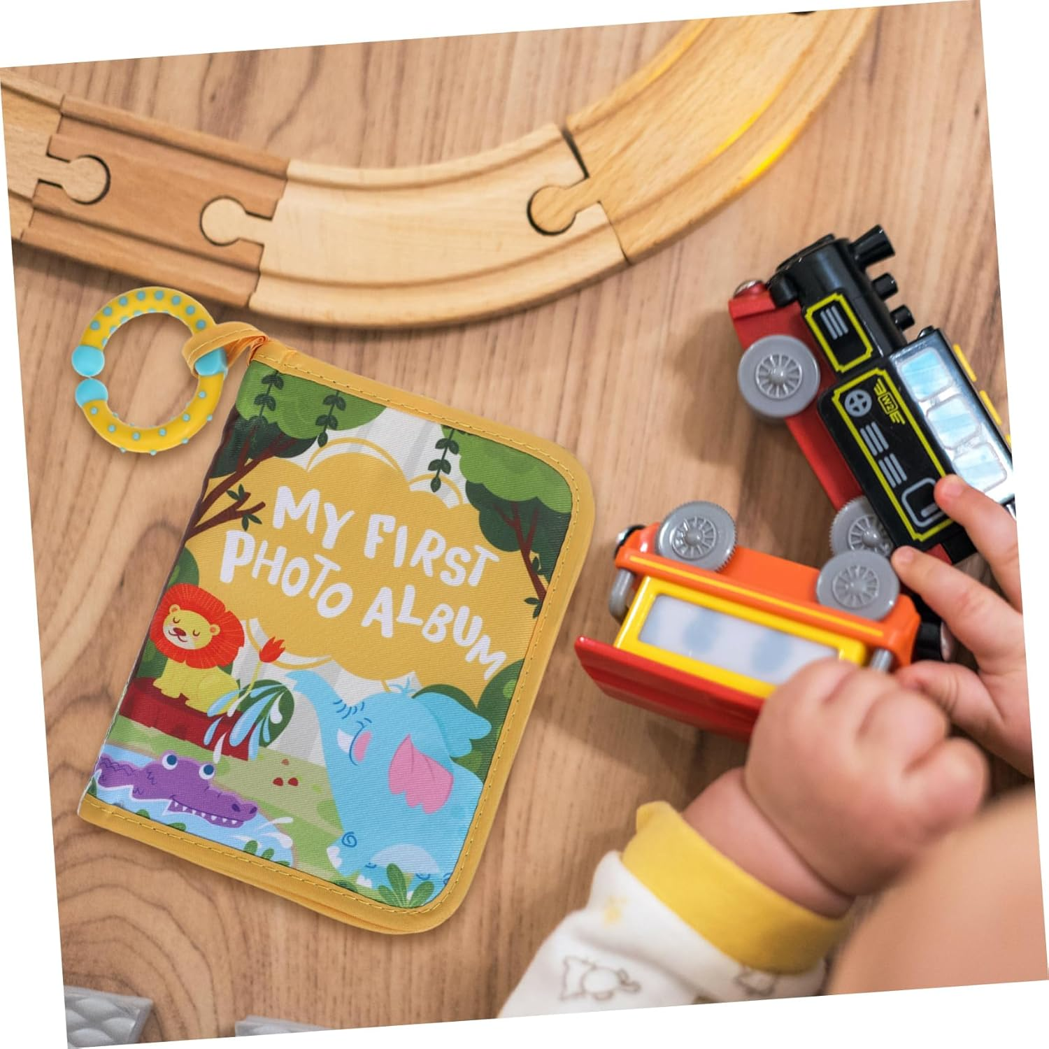 Soft Picture Album My First Family Keepsake Book for Newborns Durable Cloth Fabric Easy Photo Slots for Milestones Memories image number 1