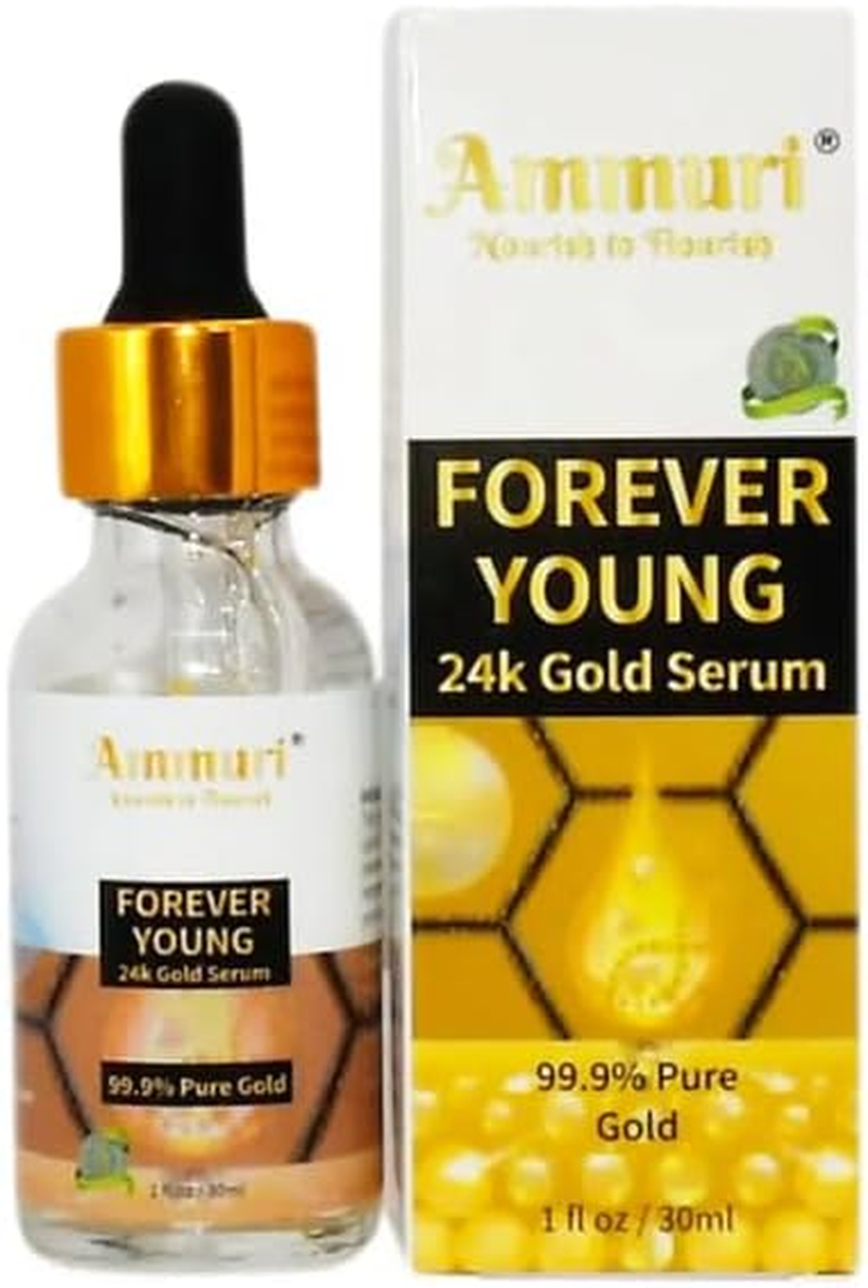 FOREVER YOUNG 24K Gold Serum for anti Wrinkle & Anti-Ageing with Vitamin C with Sodium Hyaluronate 24K Gold