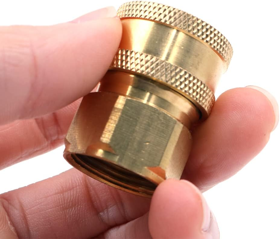 2 Pieces ZONADA Brass Pressure Washer Fitting, Metric M22 Femal and 3/8" Male Quick Connector Covert to M22 Female Pressure Washer Gun Adapter Accessories Parts