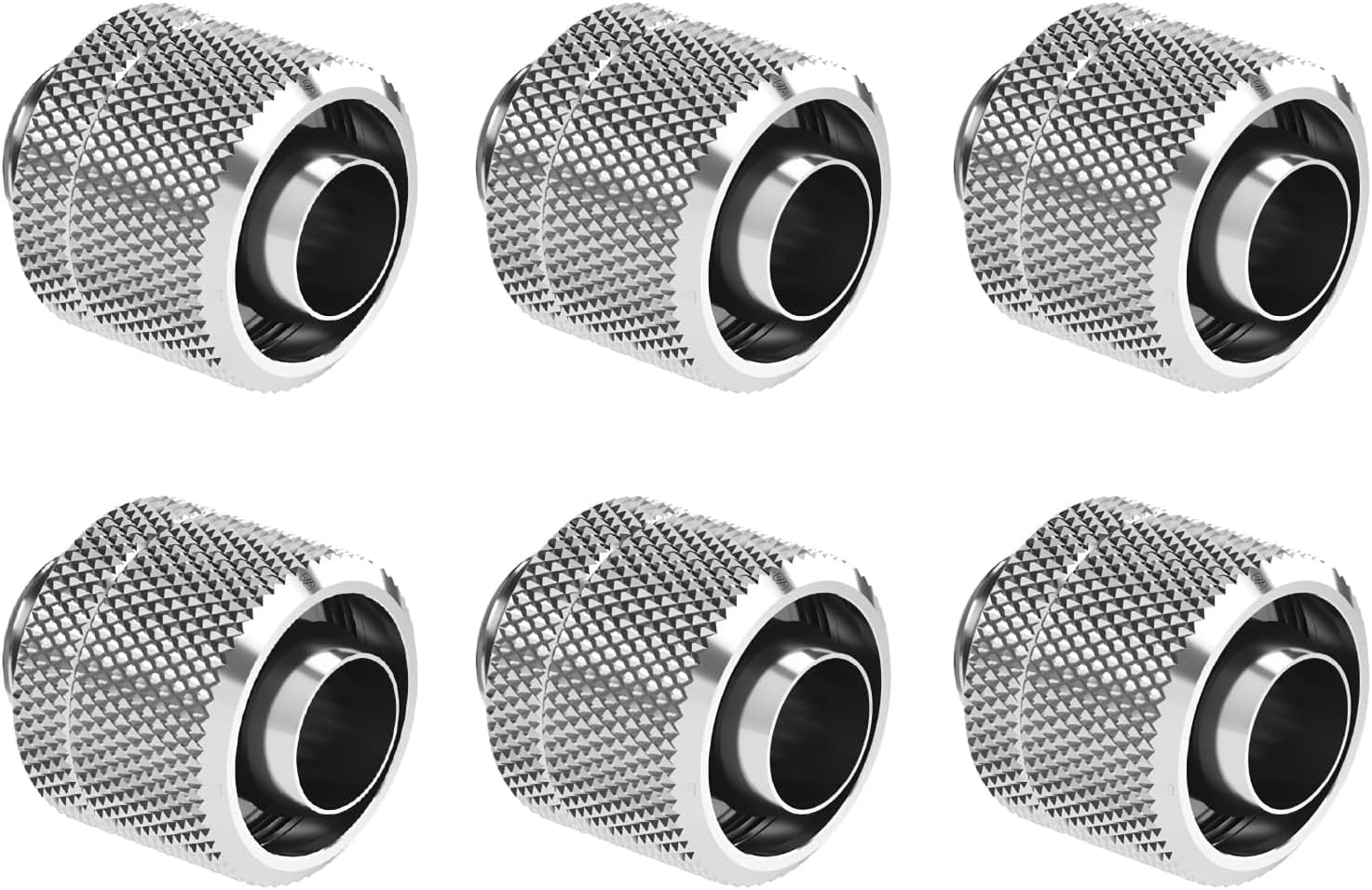 Dracaena.Io 6 Pack G1/4" Thread to 3/8" ID, 5/8" OD Compression Fitting for Soft Tubing, Soft Tube Connectors for Computer Water Cooling System, Black