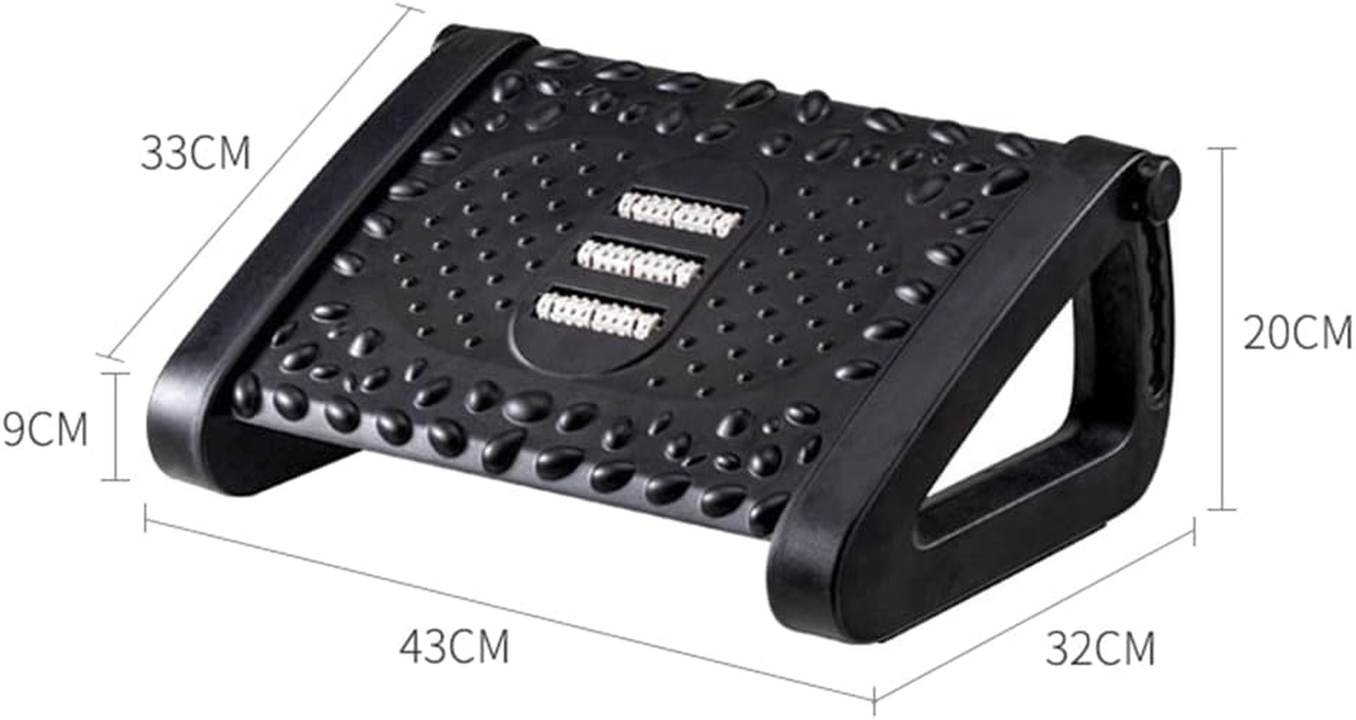 Rest for under Desk at Work, Upgrade Widened Panel Office Footrest, Ergonomic Tilted Foot Stool, 6 Height Adjustable with Massage Surface and Roller for Home Office, All Ages image number 6