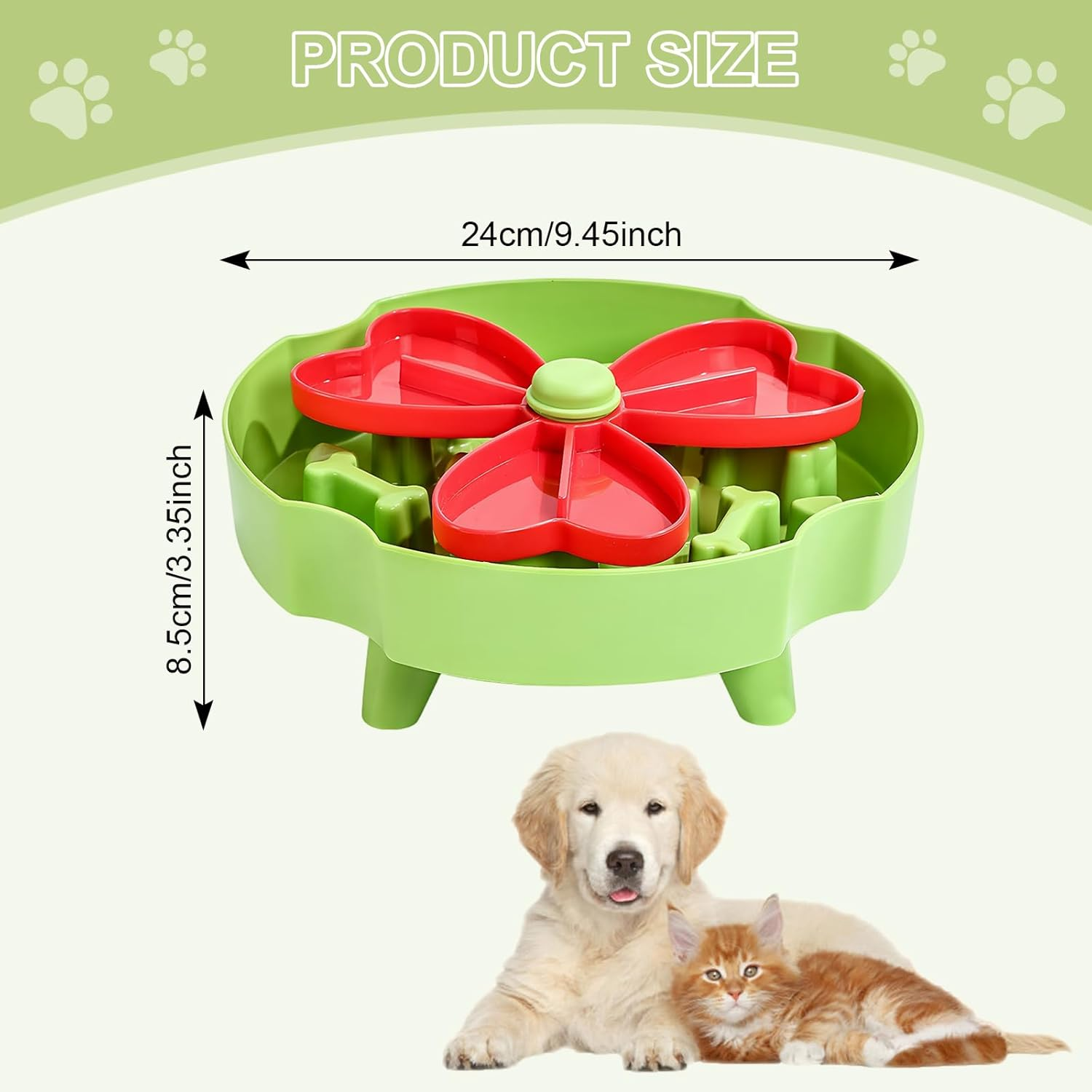Slow-Eating Dog Bowl, Anti-Choking, Healthy Eating to Promote Digestion, Fun Slow-Eating Bowl, Christmas Green Color, Non-Slip, Rotatable and Removable, Suitable for Small and Medium-Sized Dogs image number 1