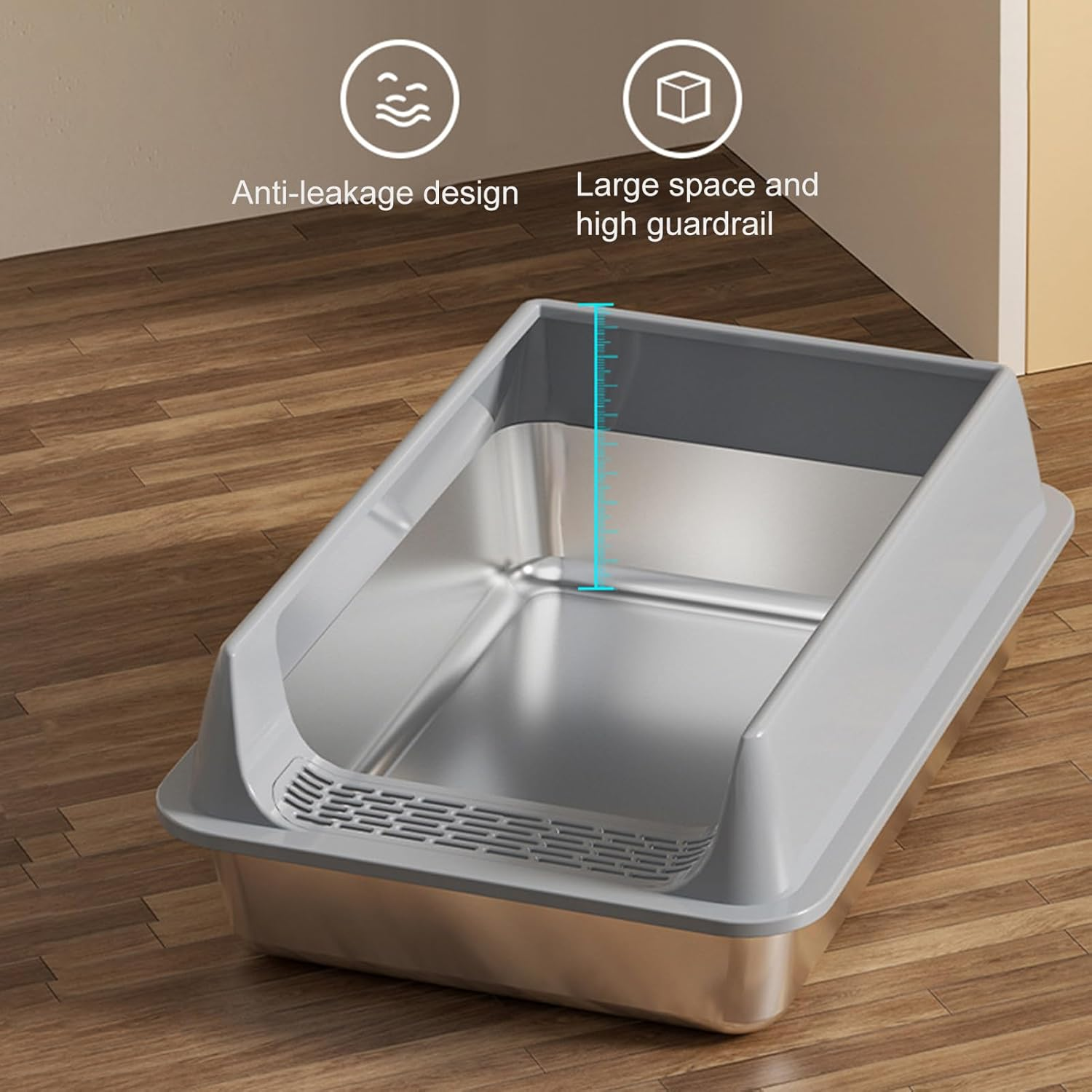 Cat Toilet - Deepen Pet Litter Box - Easy Clean Semi Enclosed Cat Toilet with Scoop for Dormitory Indoors Car Living Room