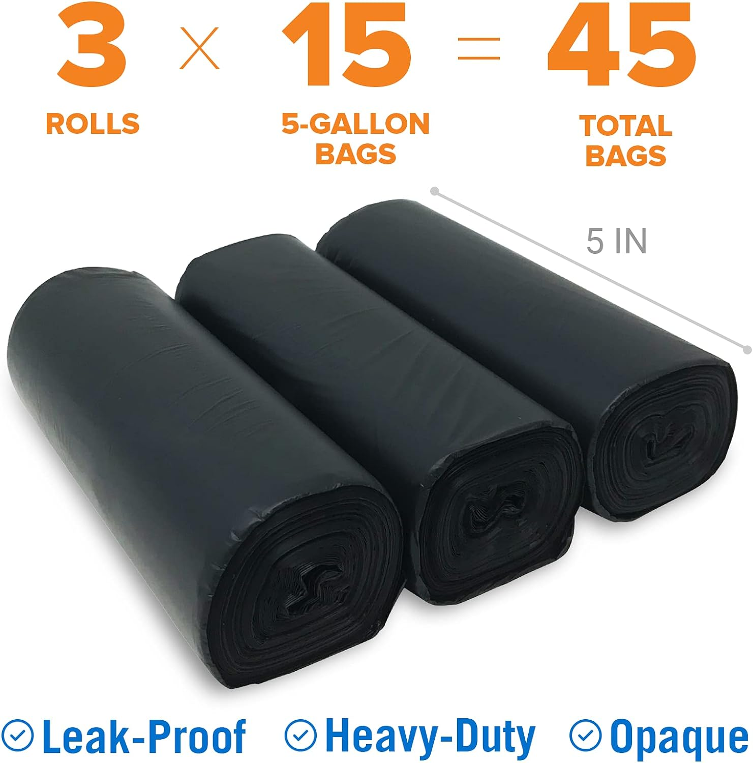 45 Portable Toilet Bags for Camping Boating Outdoors & Car 3 Rolls of 15 Compost Waste Potty Bags for Portable Toilet - Liner for 5 Gallon Bucket Toilet Seat Kit or Camp Emergency 5 Gal Toilet Bucket image number 6
