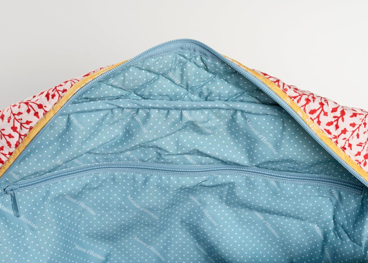 Maison D' Hermine 100% Cotton Handbag | Shoulder Bag | Shoulder Bag for the Beach | Shopping | Travel | Hiking | Women with Zip Pockets - 04 - The Miller - Red image number 3