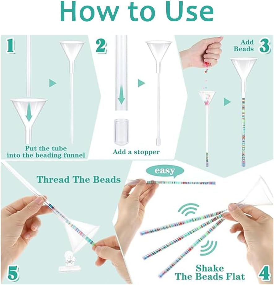 Jewellery Making Tool Kit, 6 Pieces, Beading Tools with Funnel, Needles, Clip and Thread image number 2