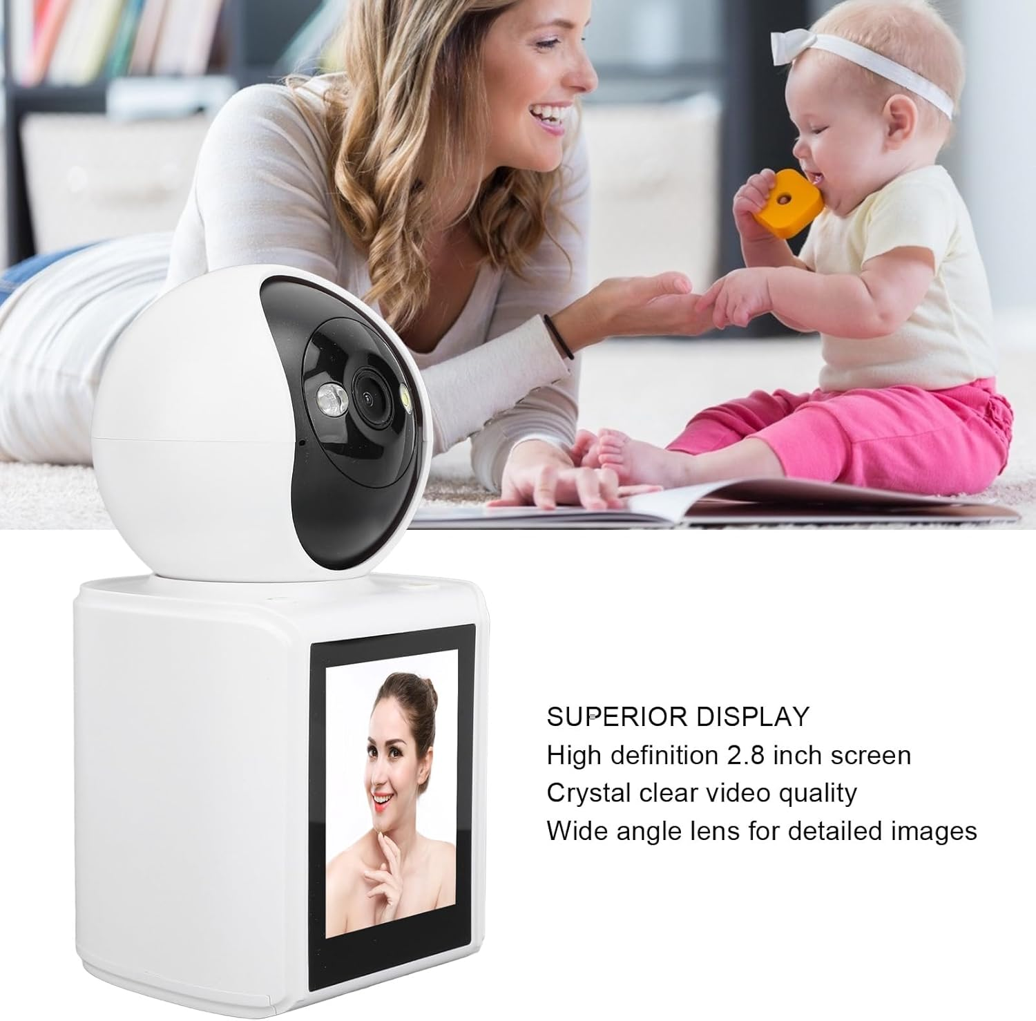 1080P Indoor Security Camera with Two-Way Audio Multi-Mode Surveillance System for Home Monitoring Motion Detection 2.8 Inch HD Screen Nanny Cam for Child Elder Care image number 5