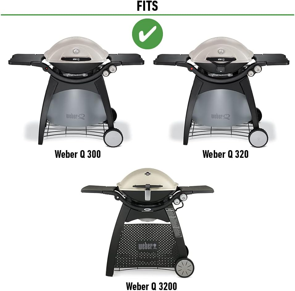 Weber Family Q Grill Retail Pack - Porcelain-Enameled Cast Iron Cooking Grates - 2 Pack - Fits Weber Q3000 & Q300 Series Grills - Black, Rectangular image number 2