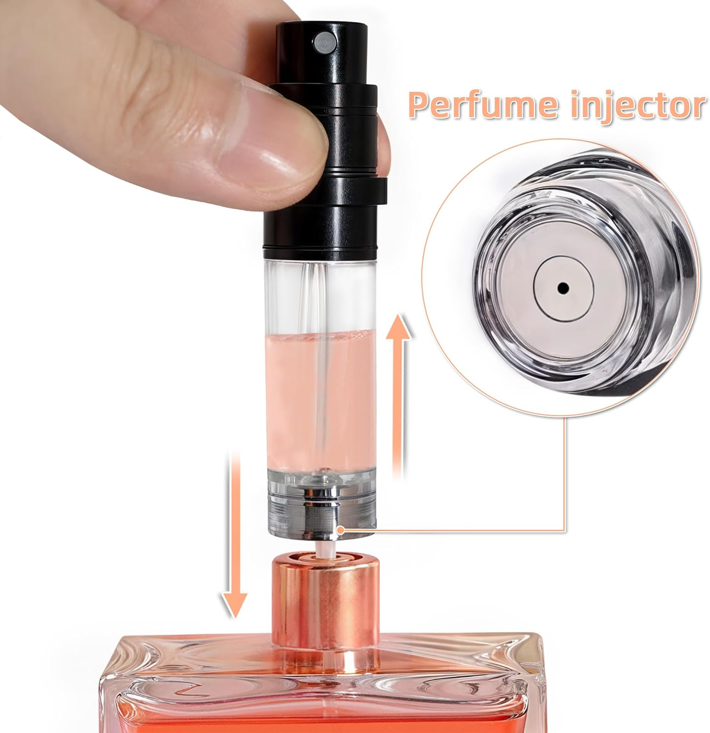 Muilsae AA01BK Perfume Atomiser 0.34 Oz Refillable Perfume Bottle Portable and Bag Cologne Dispenser Bottom Fill for Travel and Holidays (Black 10 Ml) - Pink 10Ml image number 6