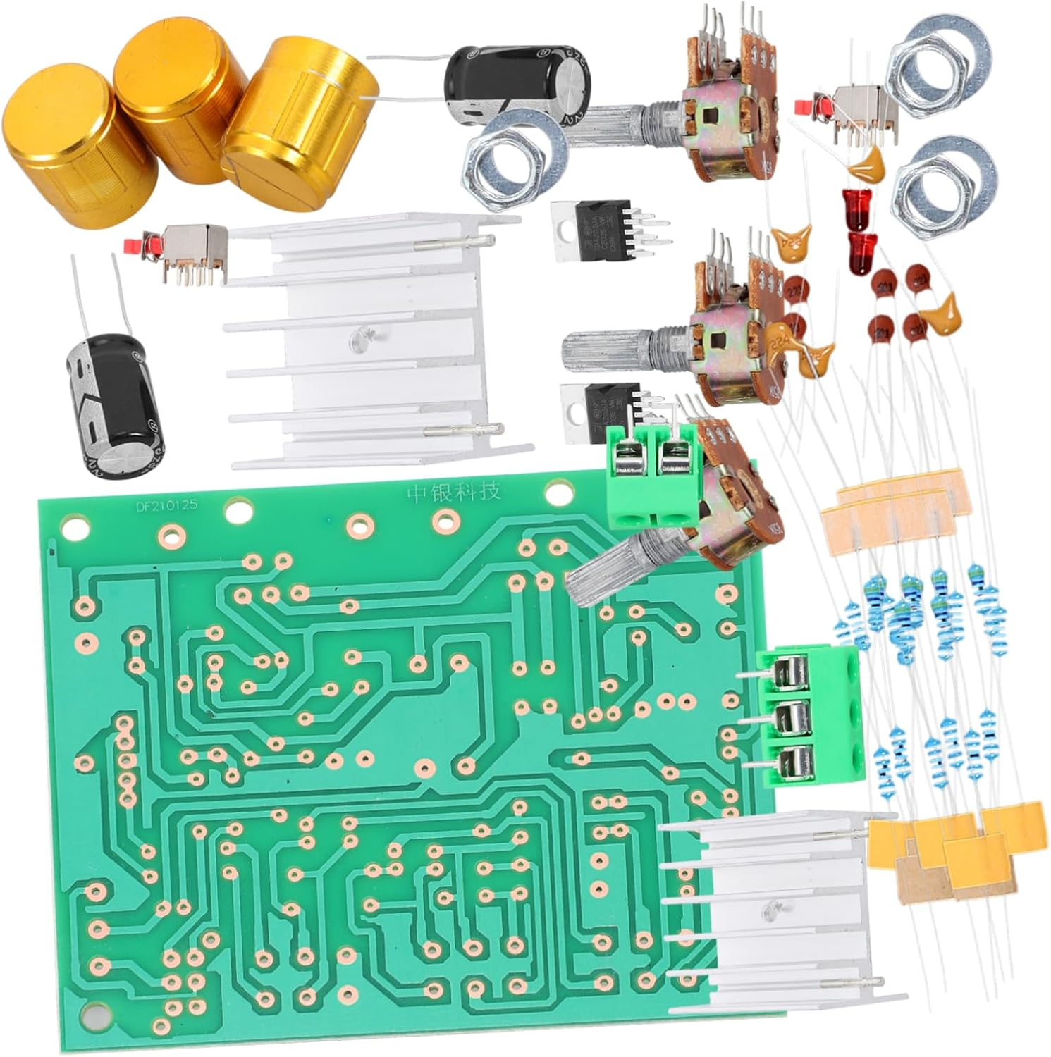 PAMINGONO Stereo Amplifier Board Power Amp Module DIY Kit with Gold Knob for Audio System Audio Enthusiasts Home Speaker Assembly image number 4