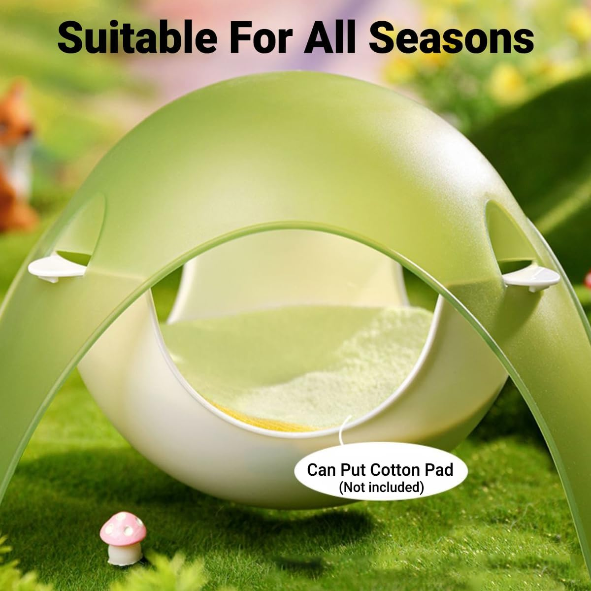 AIMALL Wooden Bird'S Nest for Parrots - Space Capsule Birdhouse, Summer Small House with Hammock, Multi-Functional Bird Nest for Xuan Feng and Peony Birds, Tiger Skin Design image number 3