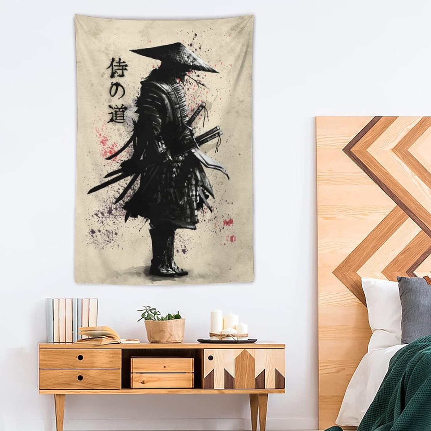 Japanese Samurai Art Tapestry Poster Wall Wall Art Wall Decor Apartment Home Dorm Wall Decorations for Living Room Bedroom Tapestries 40"X60" image number 2